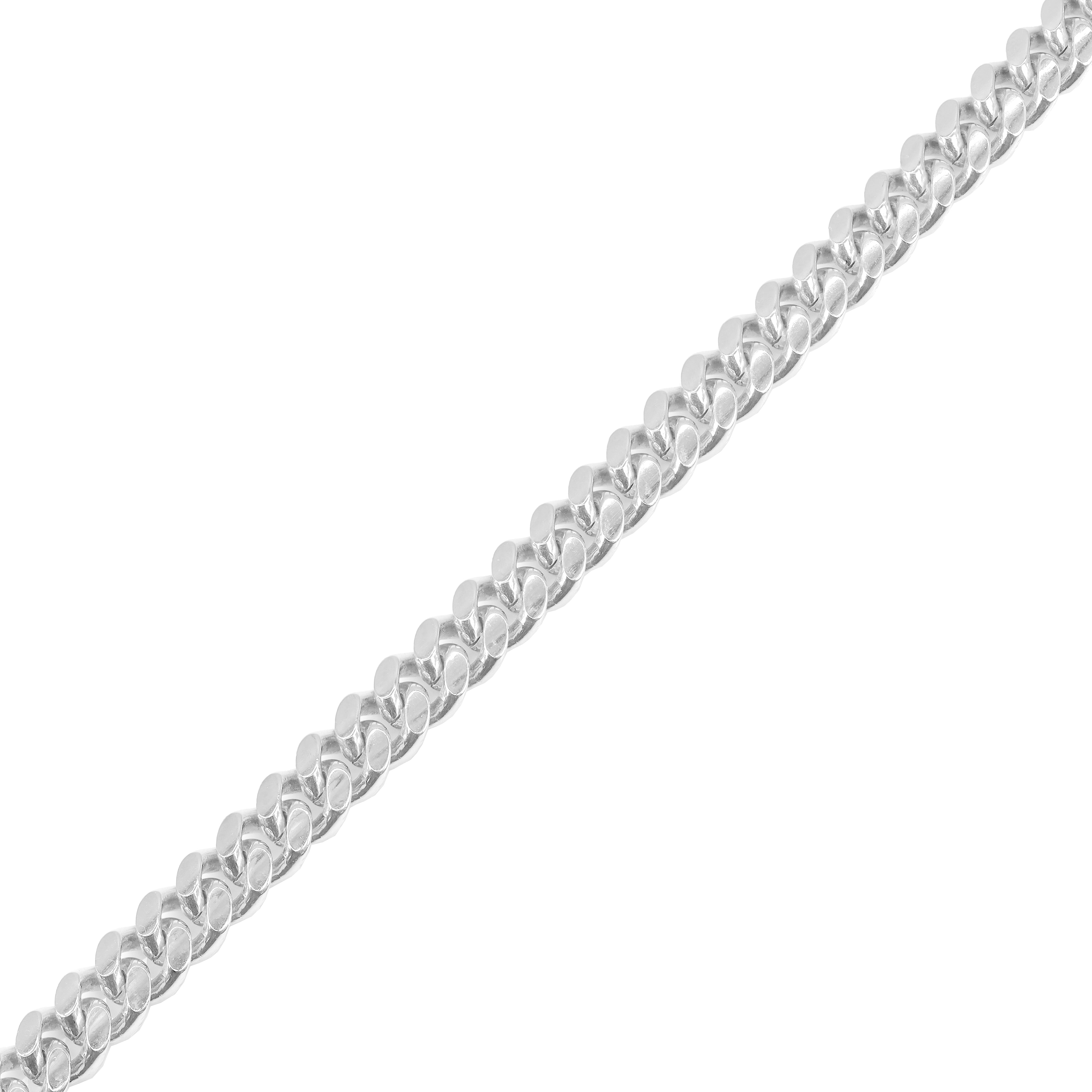 14KT Solid Miami Cuban Link White Gold Chain