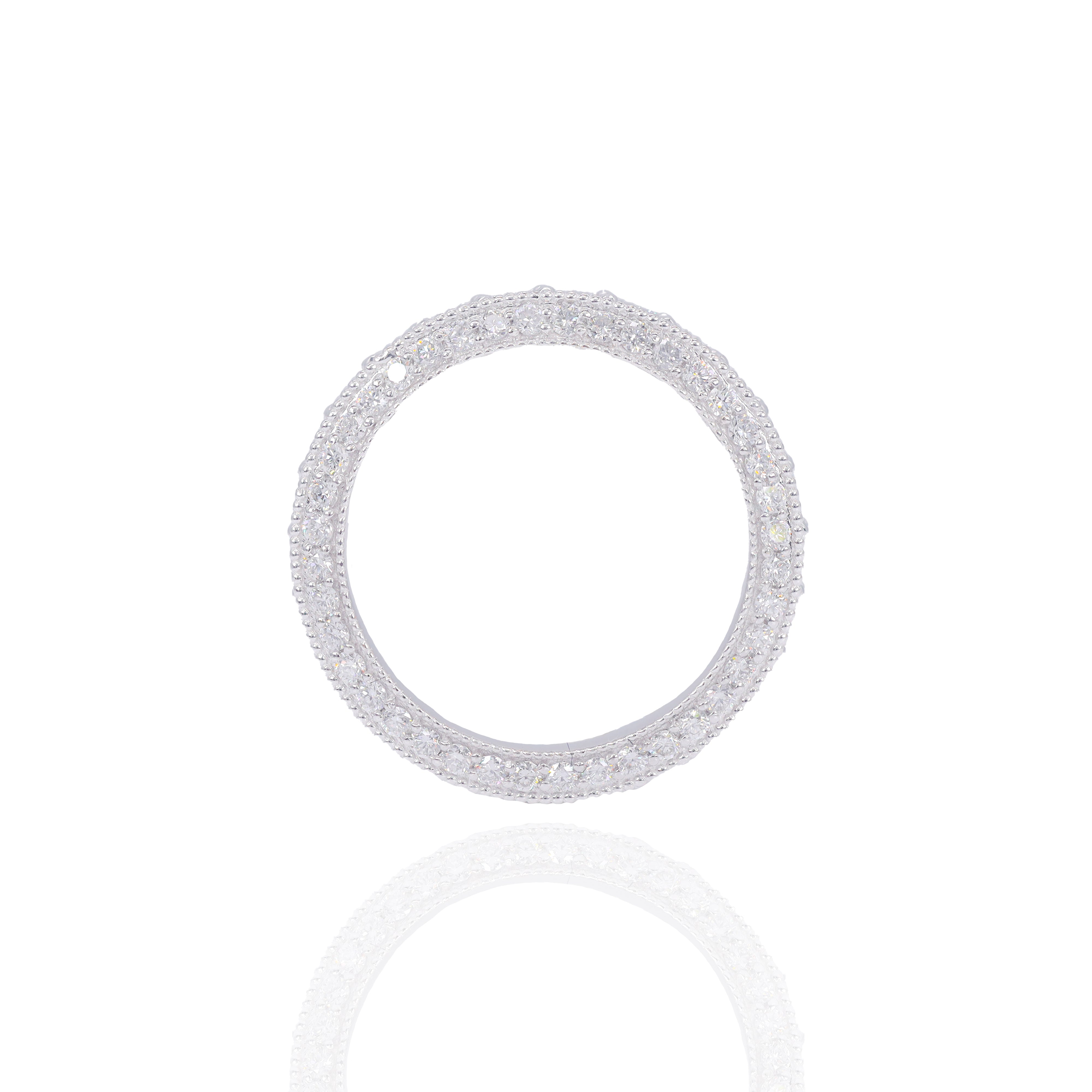 3 Row Beveled Diamond Eternity Band