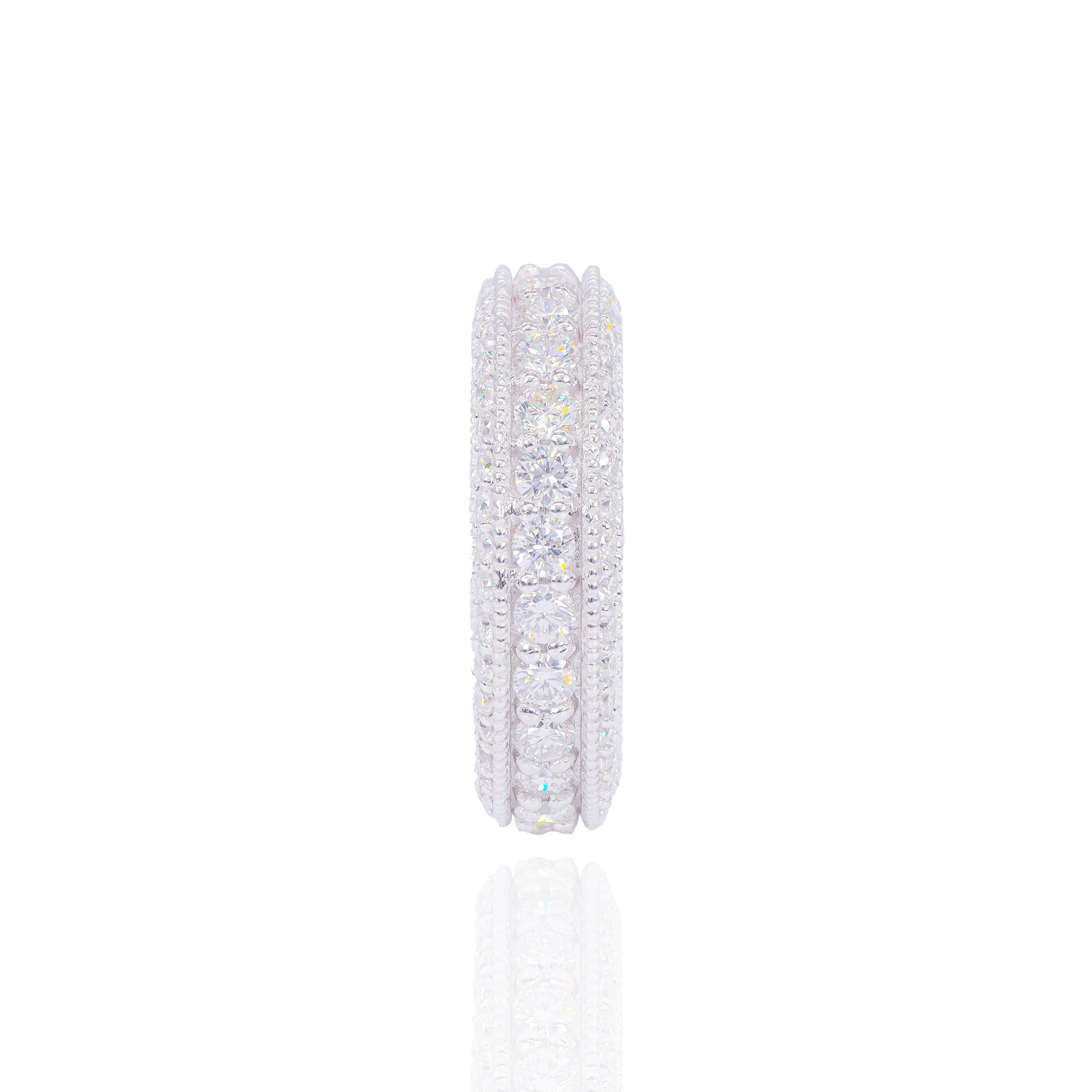 3 Row Beveled Diamond Eternity Band