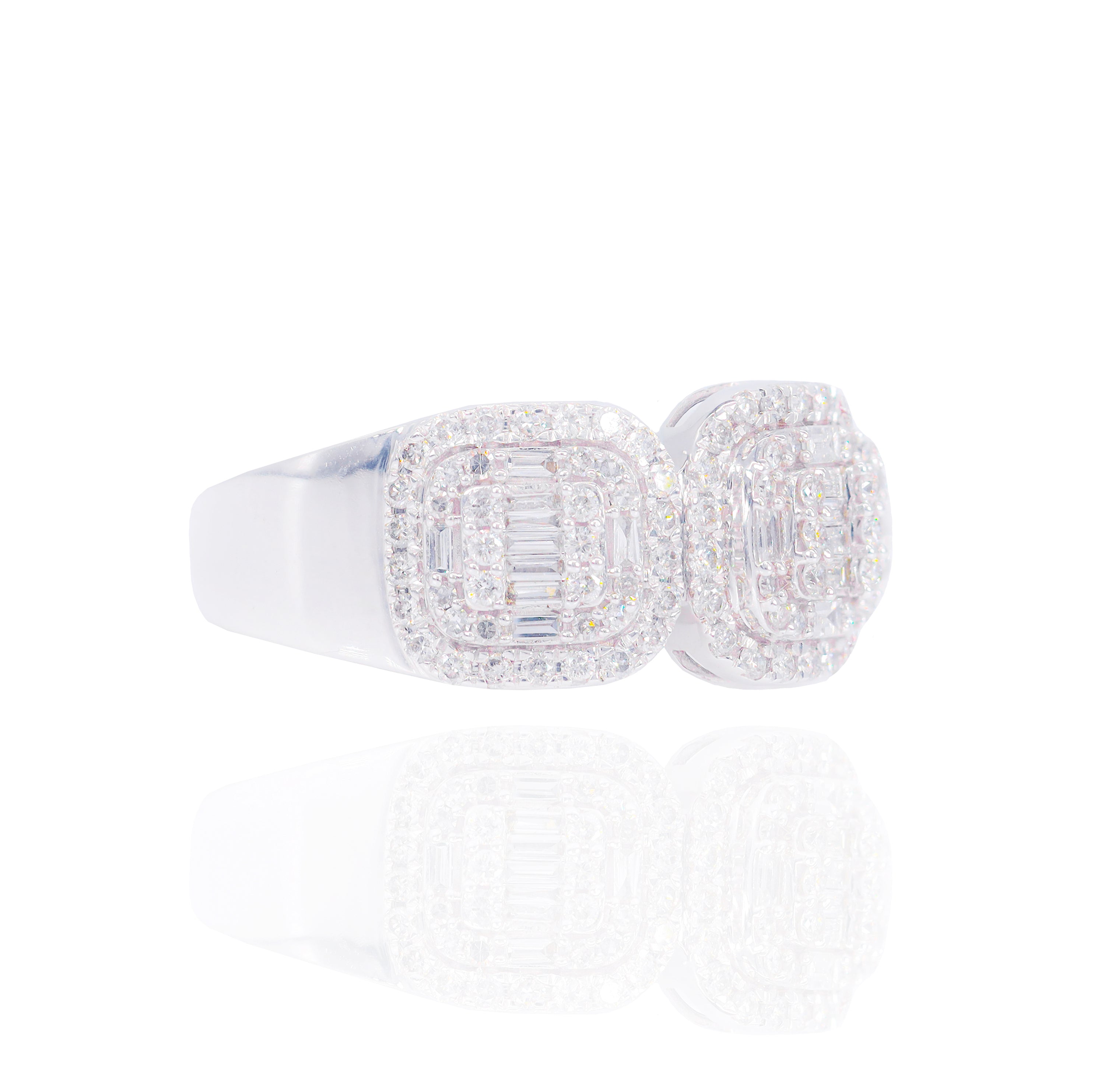 Three Sectional Baguette Diamond Ring