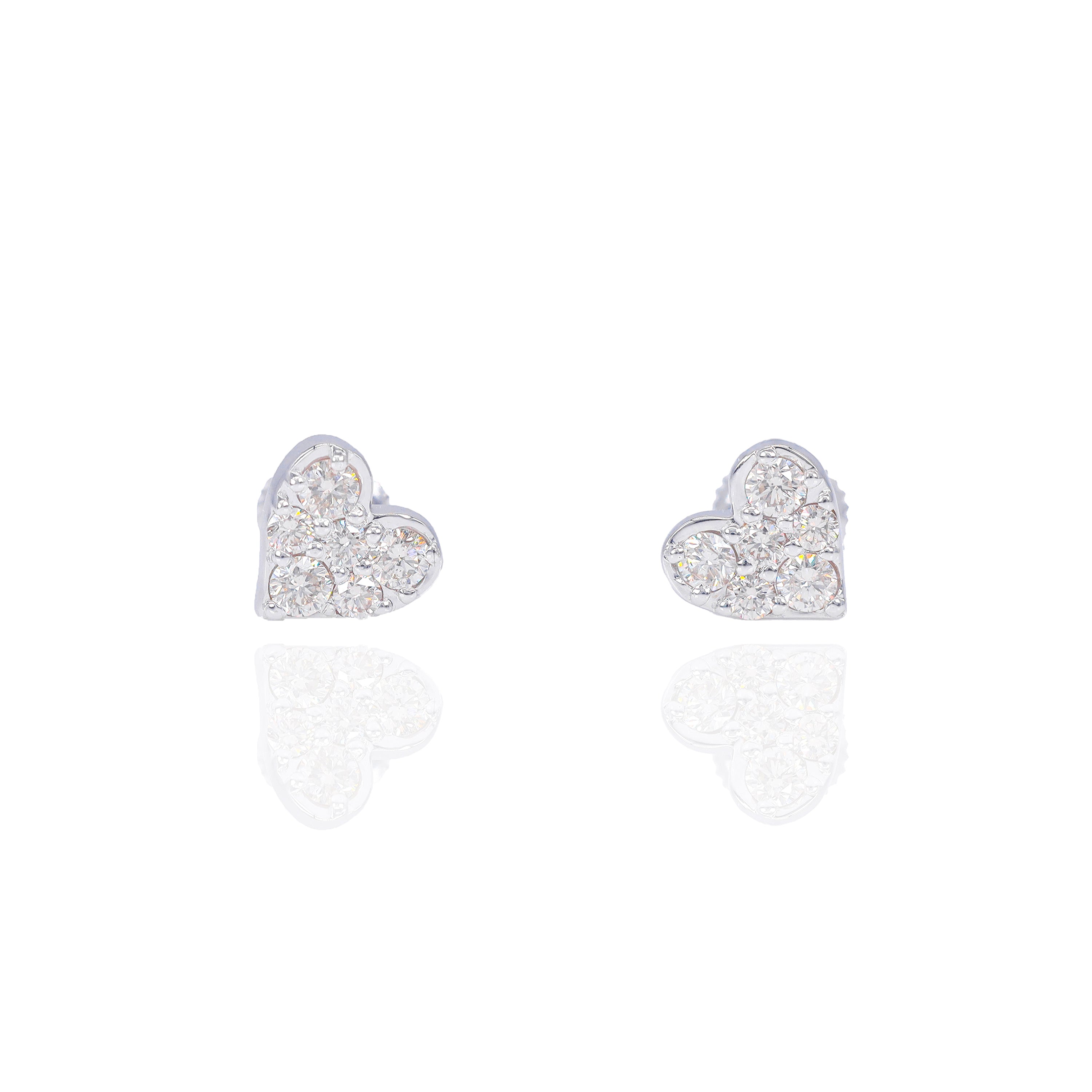 Diamond Cluster Heart Earrings