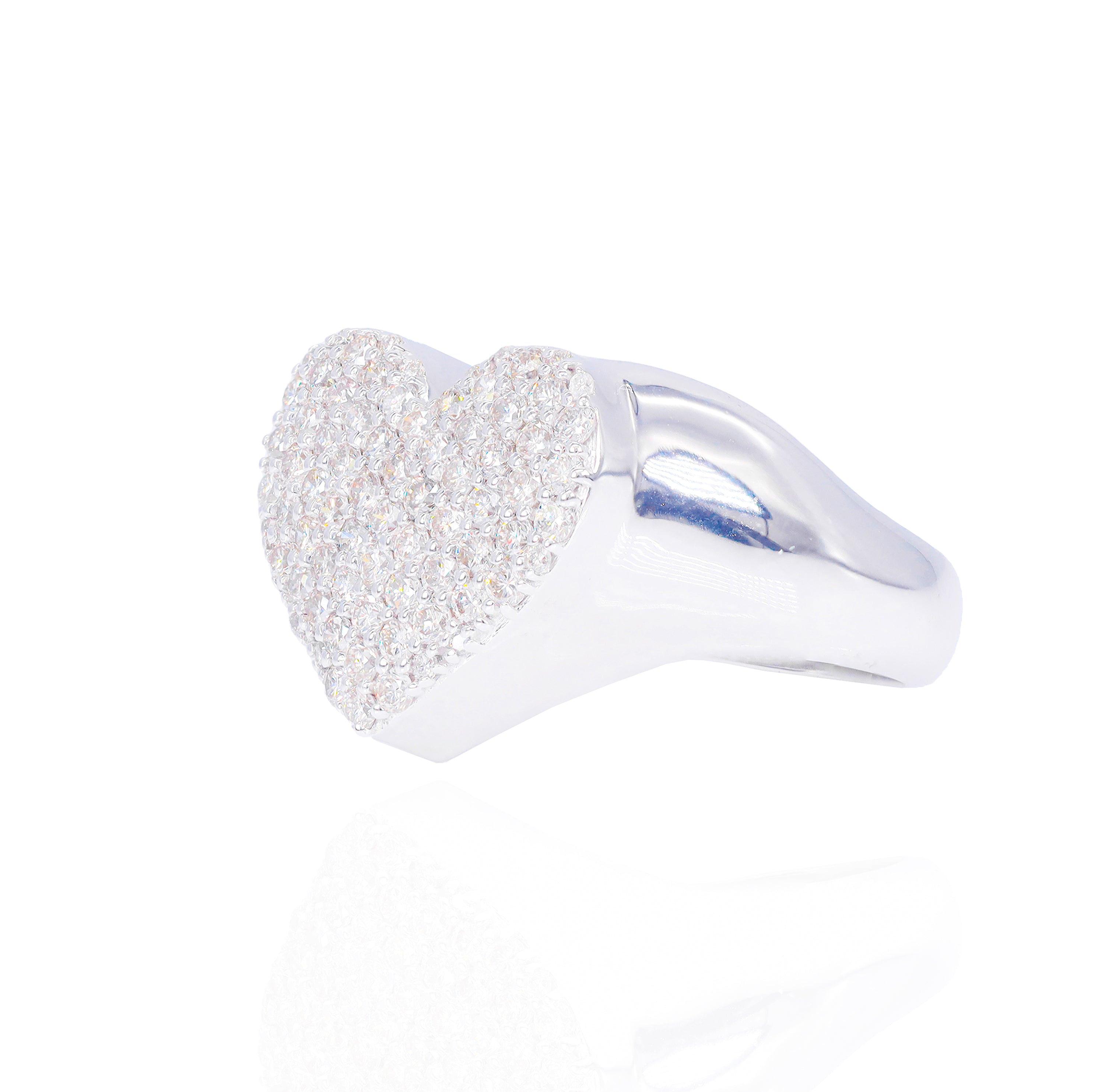 Cluster Diamond Heart Shaped Ring