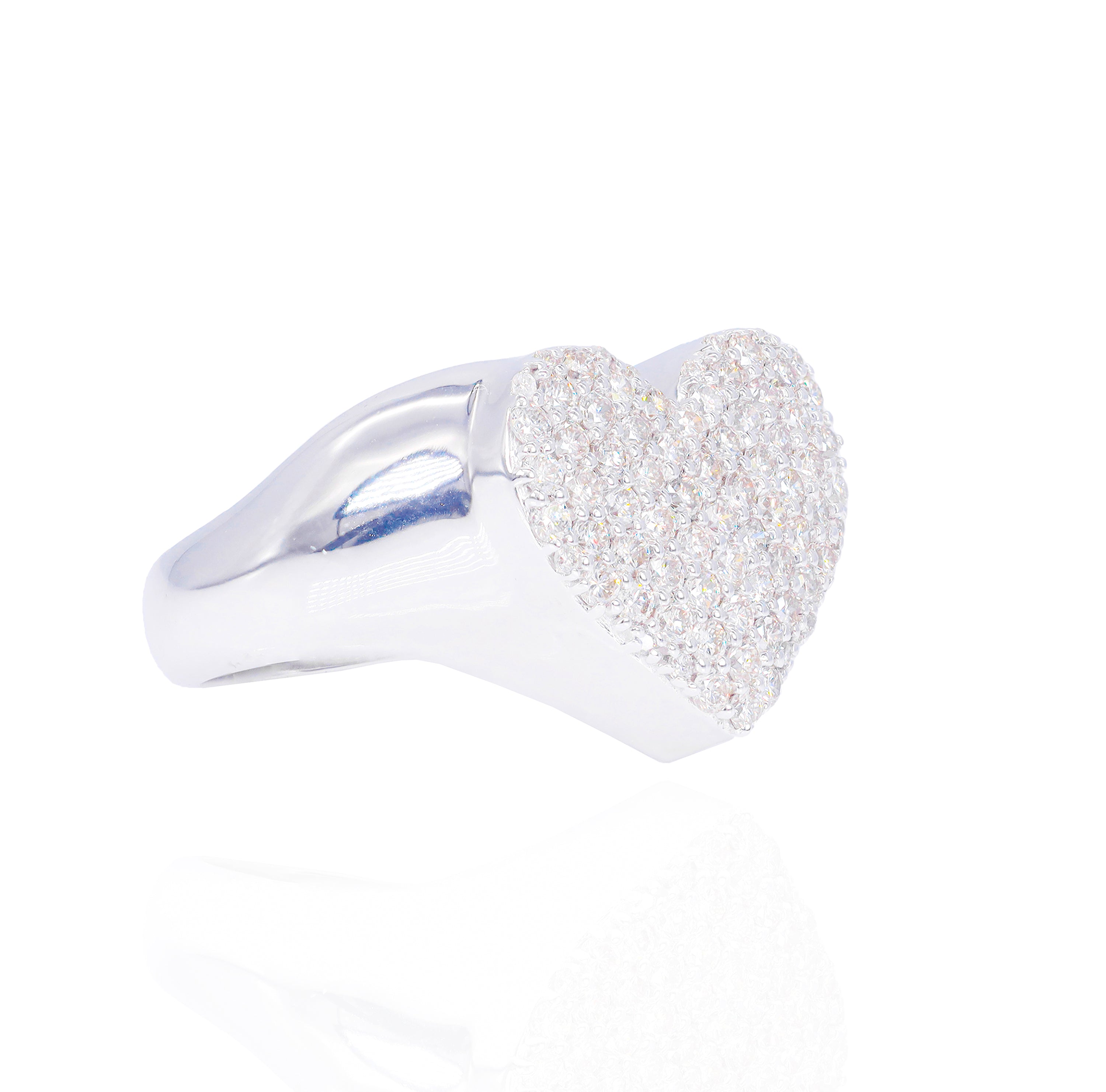 Cluster Diamond Heart Shaped Ring
