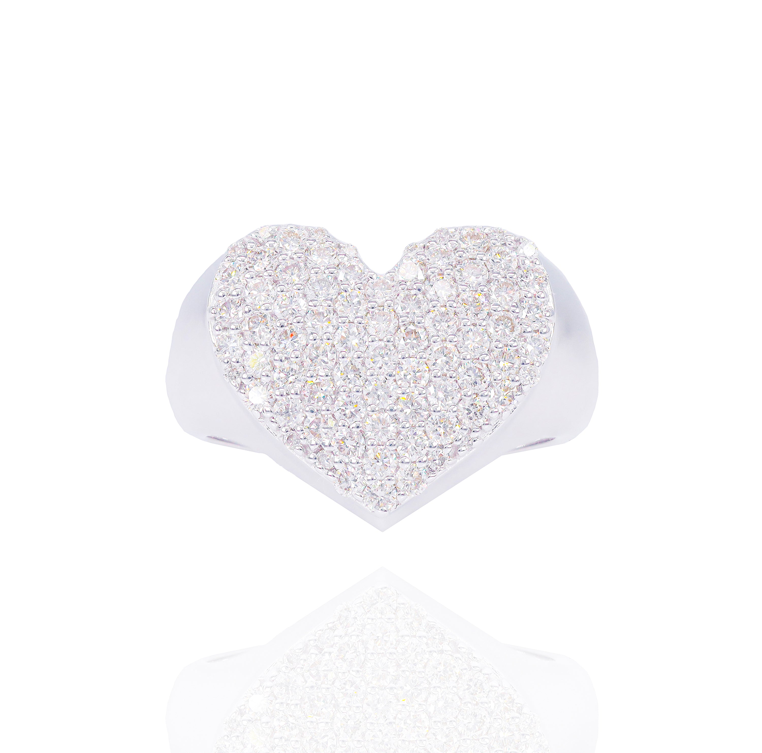 Cluster Diamond Heart Shaped Ring