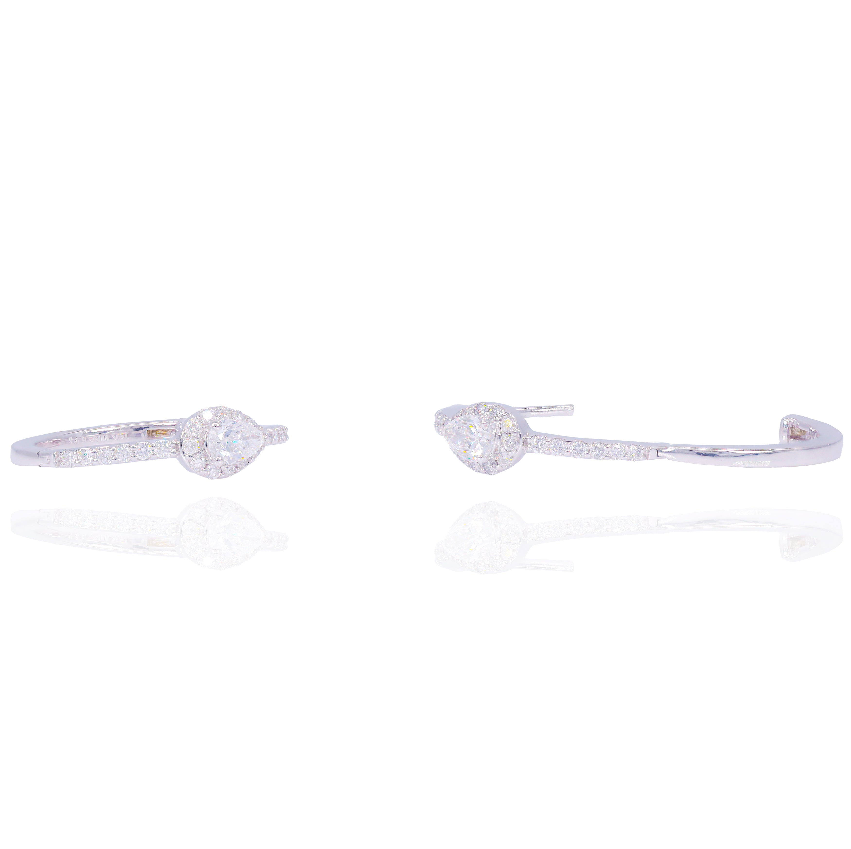 Pear Cut Diamond Hoop Earrings