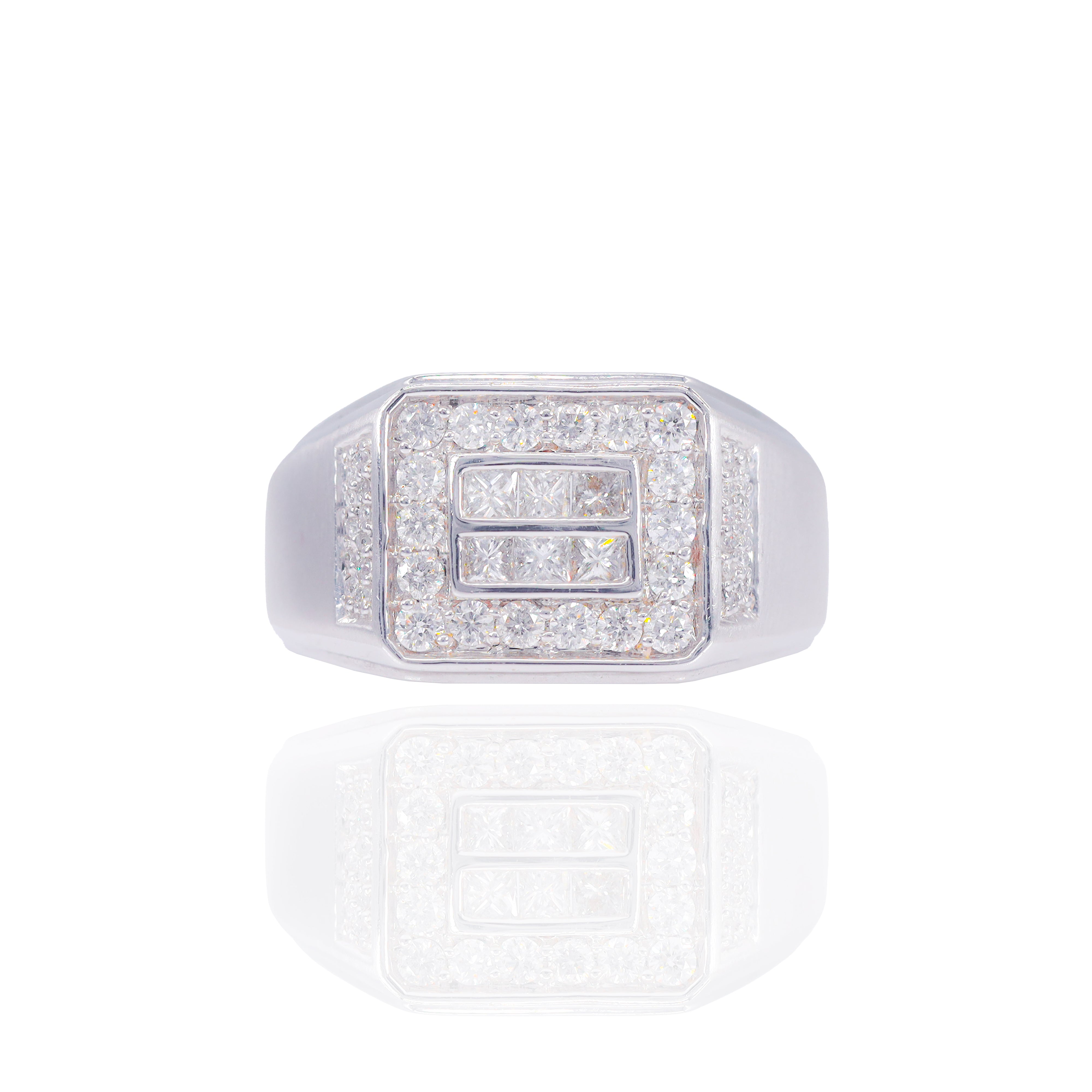 Princess Cut with Round Cut Diamond Ring