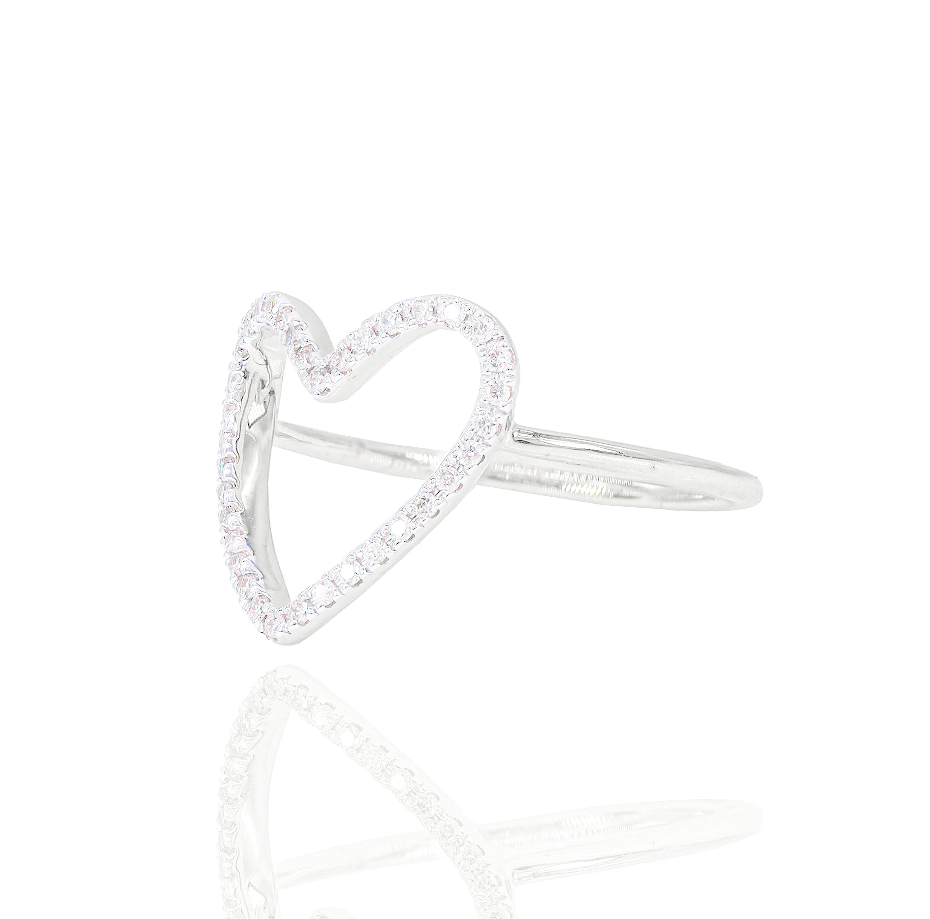 Open-Heart Diamond Ring