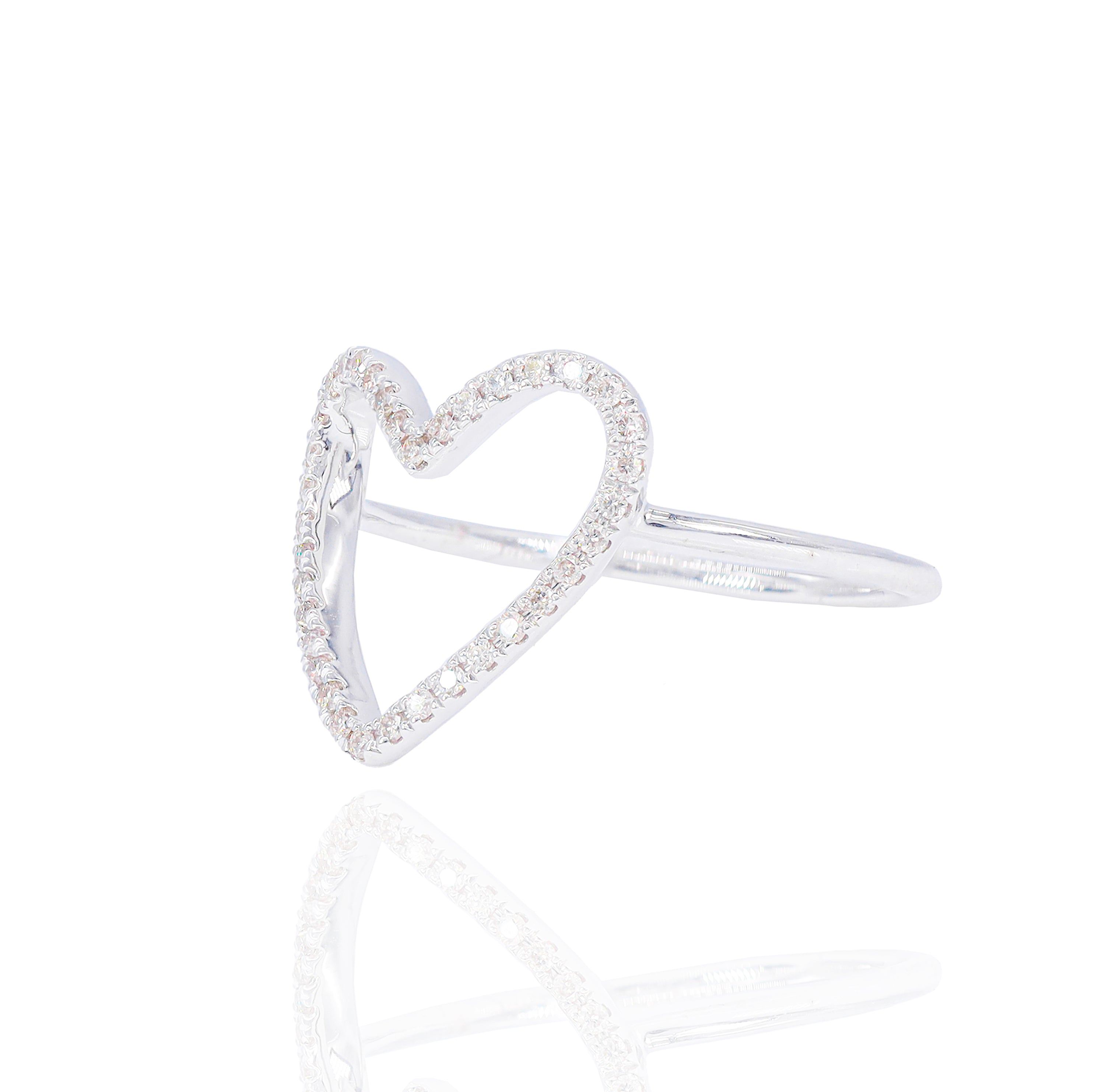 Open-Heart Diamond Ring