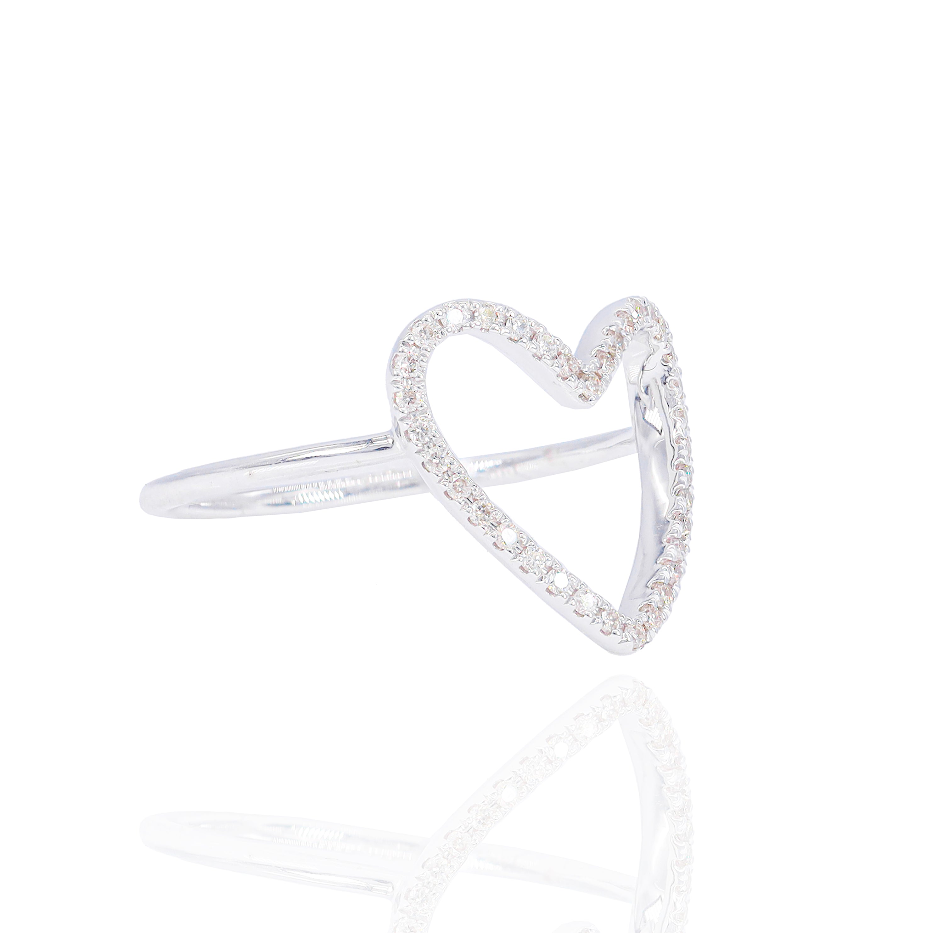 Open-Heart Diamond Ring