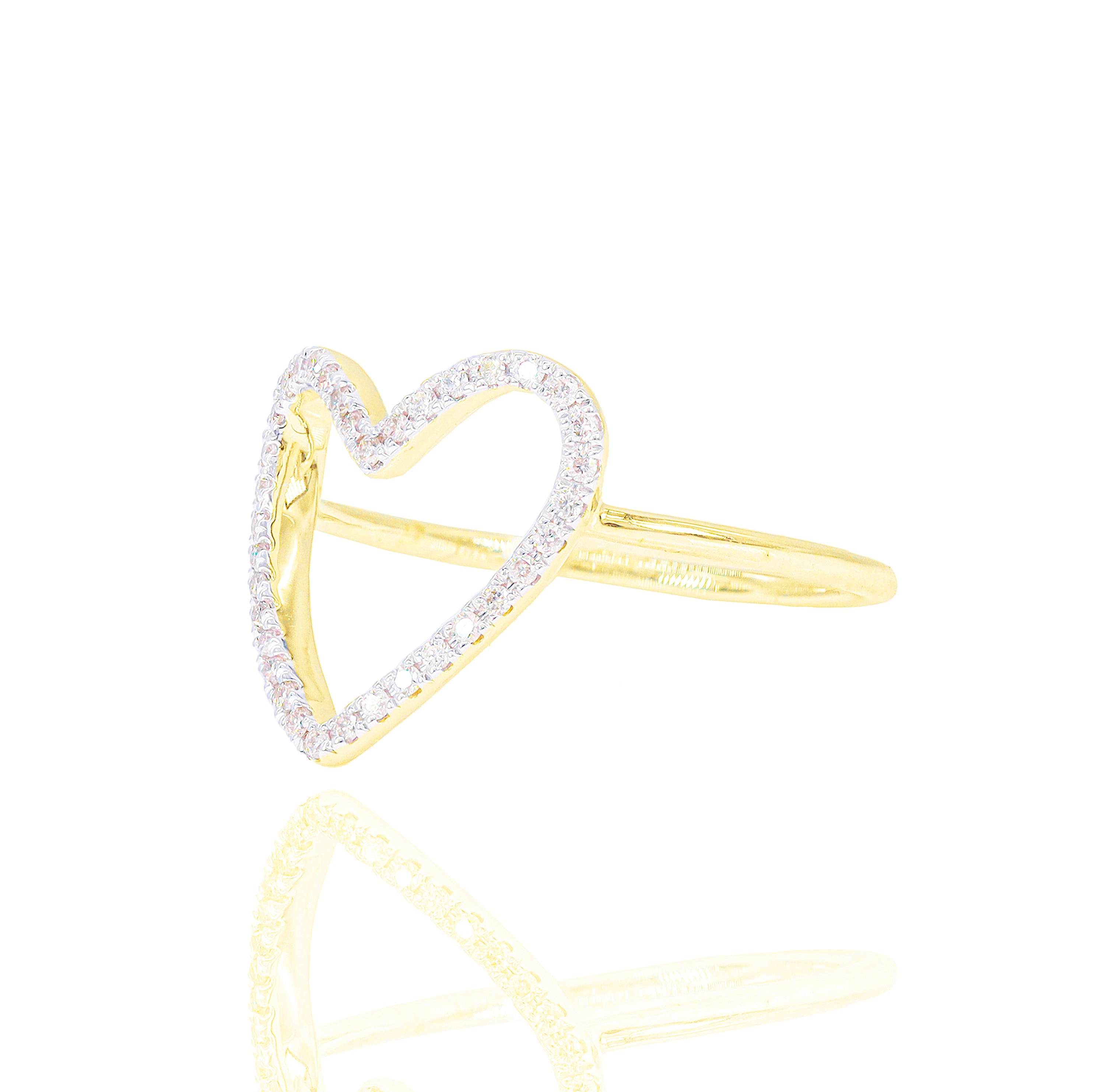 Open-Heart Diamond Ring