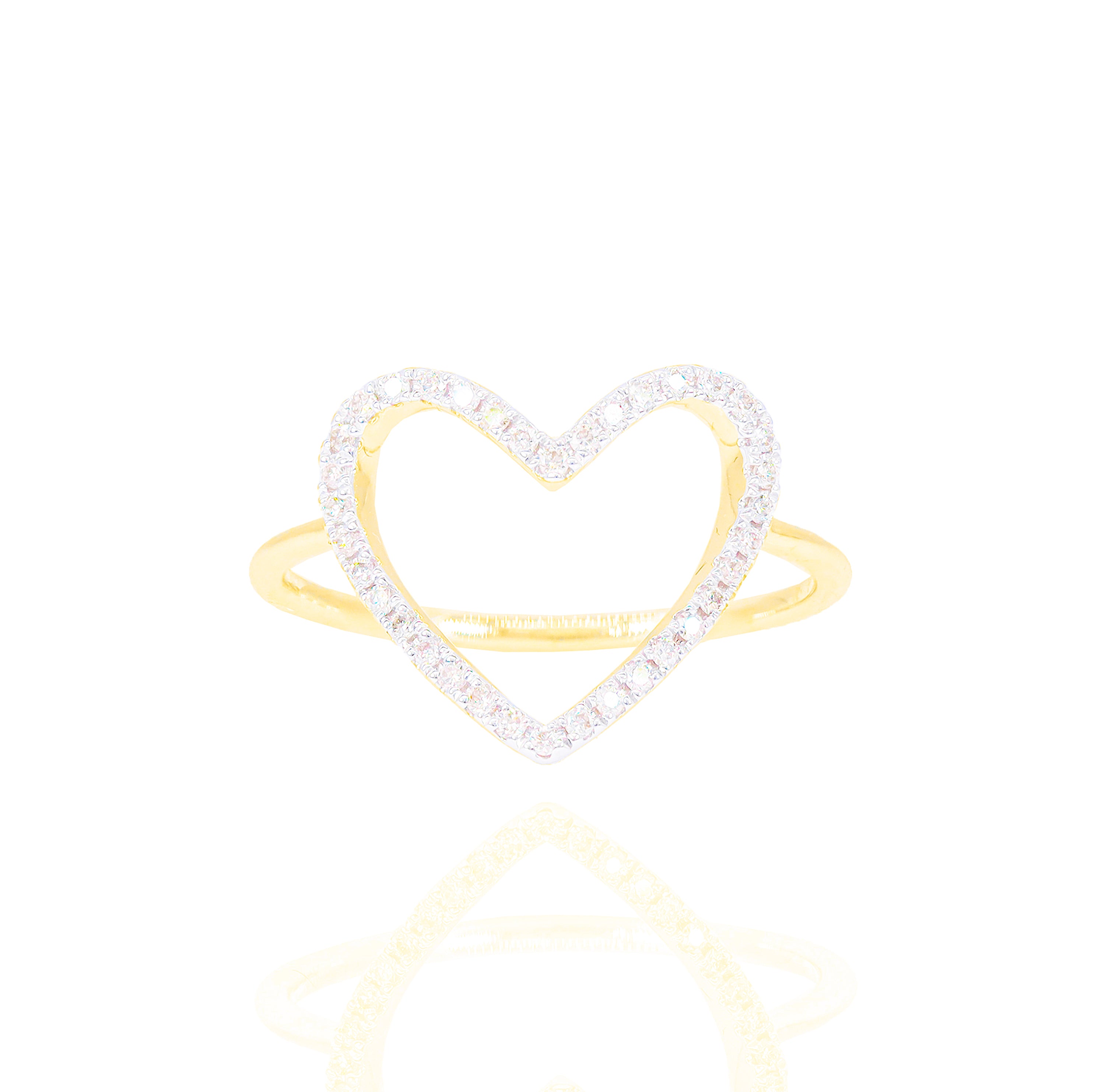 Open-Heart Diamond Ring