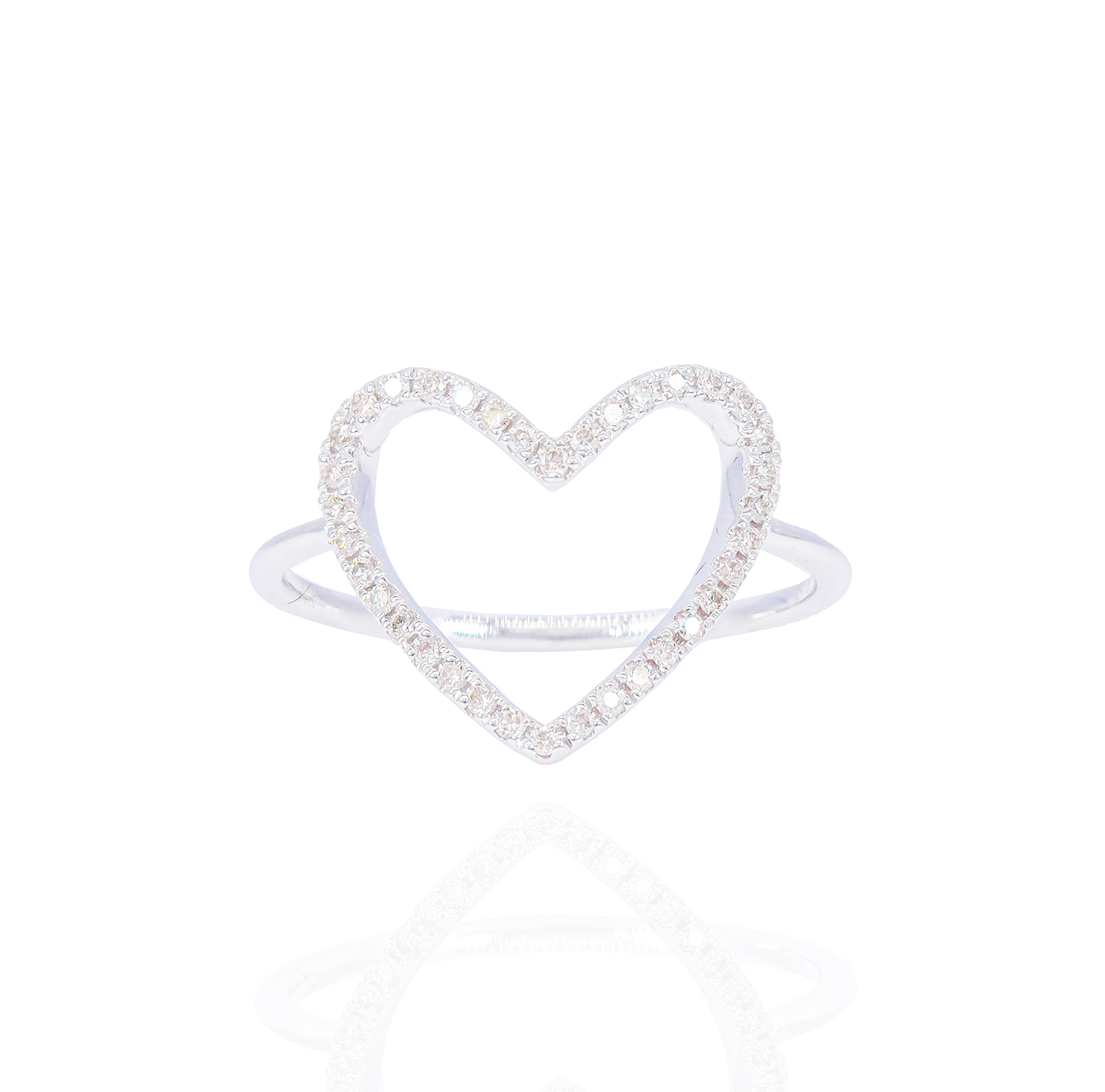 Open-Heart Diamond Ring