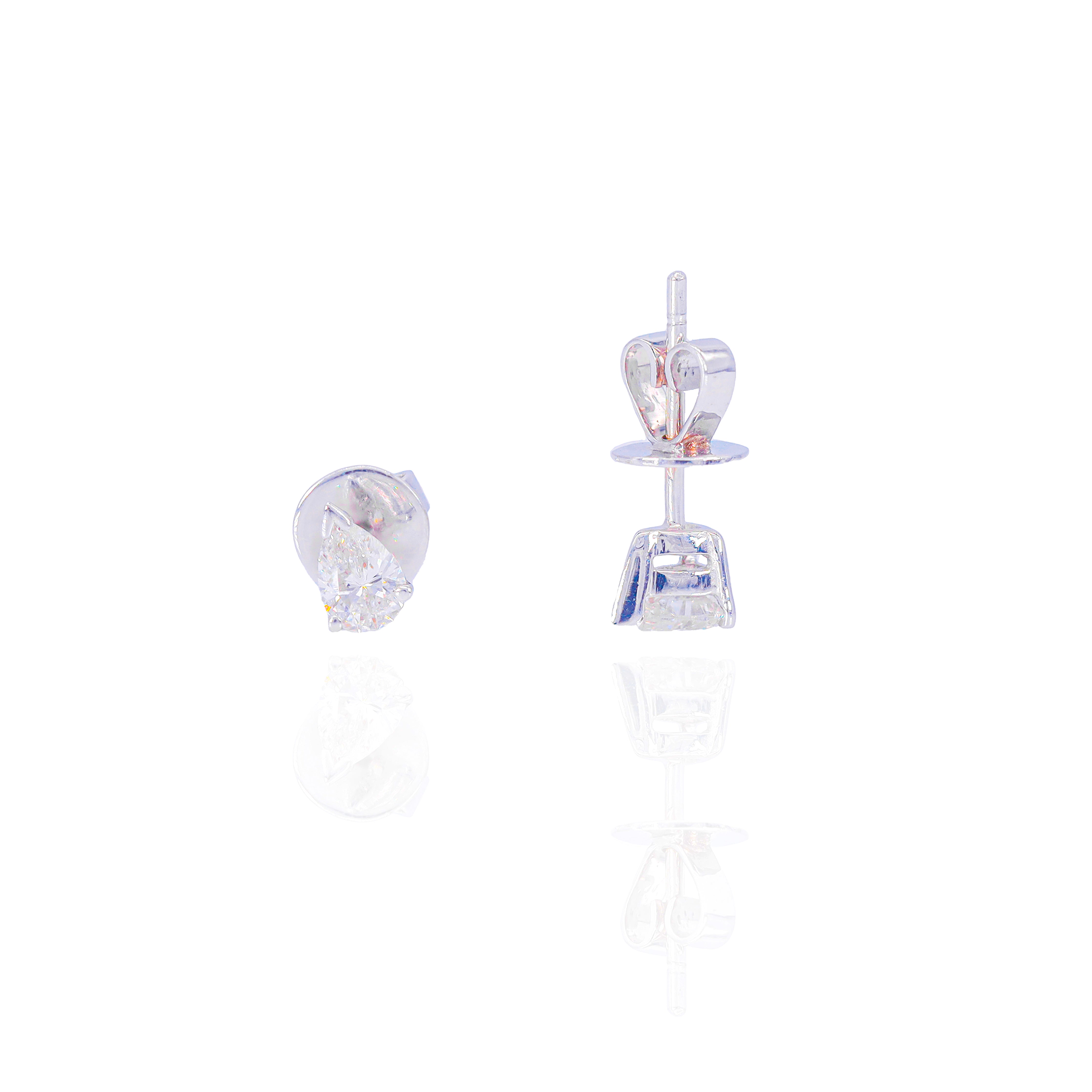 Diamond Pear Solitaire Earrings