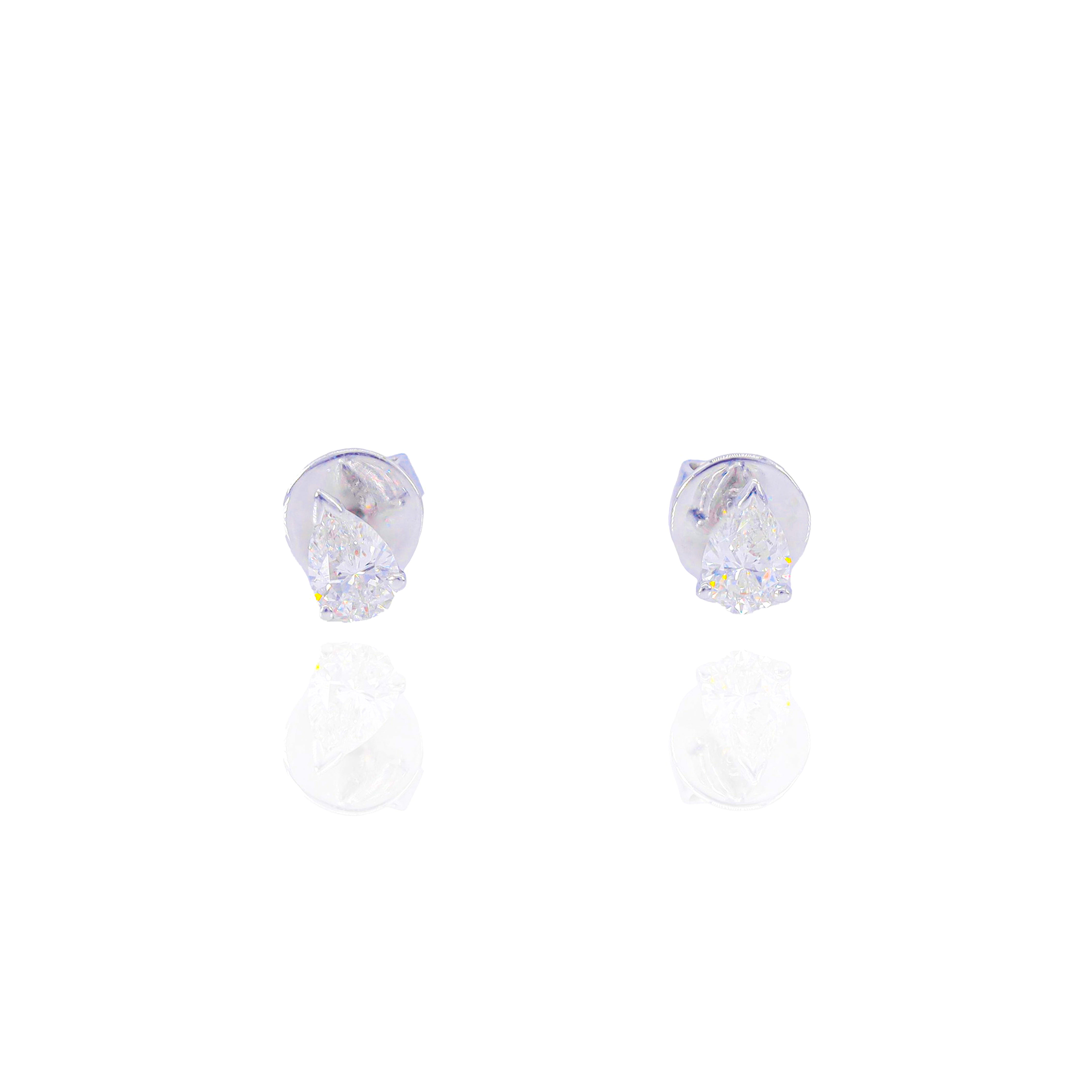 Diamond Pear Solitaire Earrings