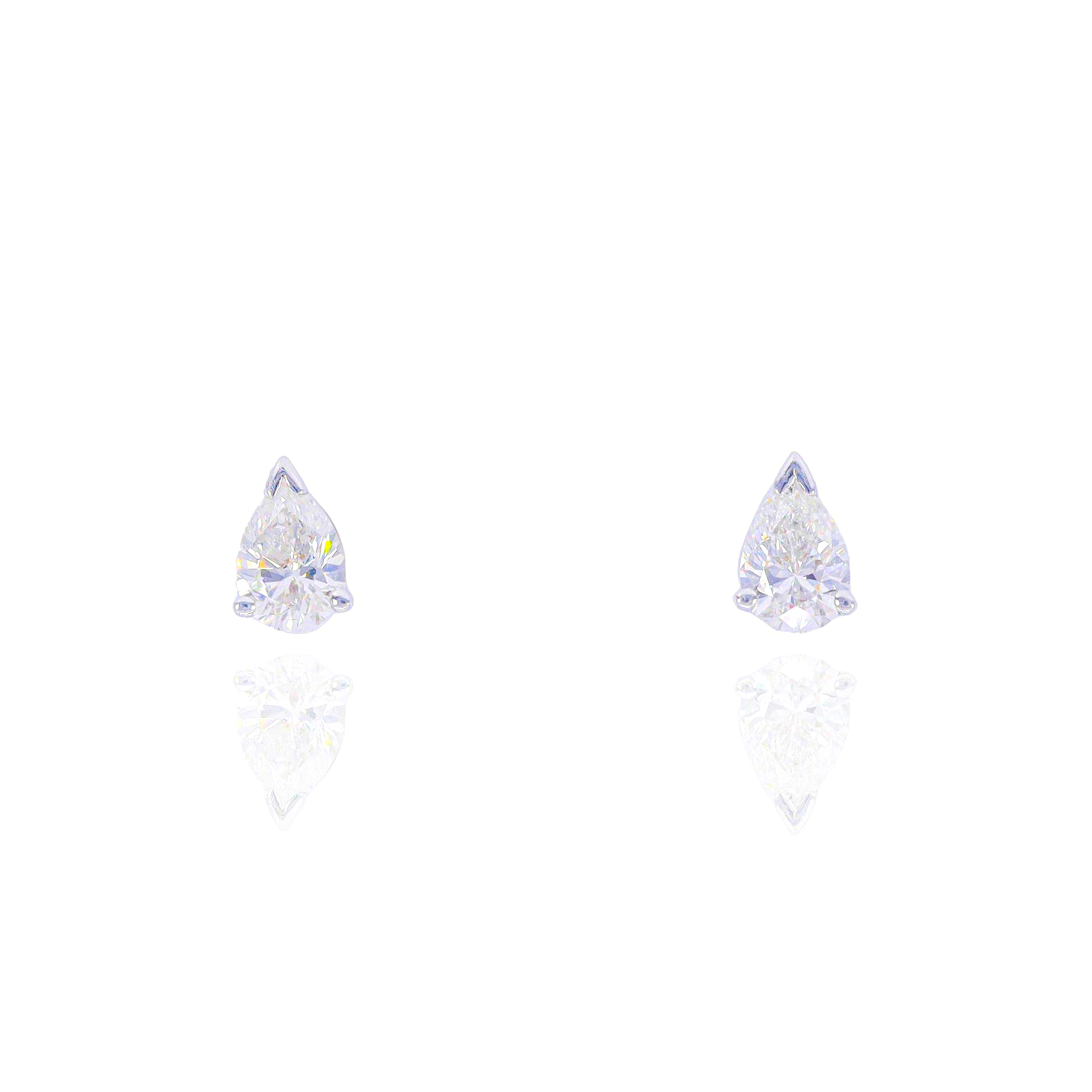 Diamond Pear Solitaire Earrings