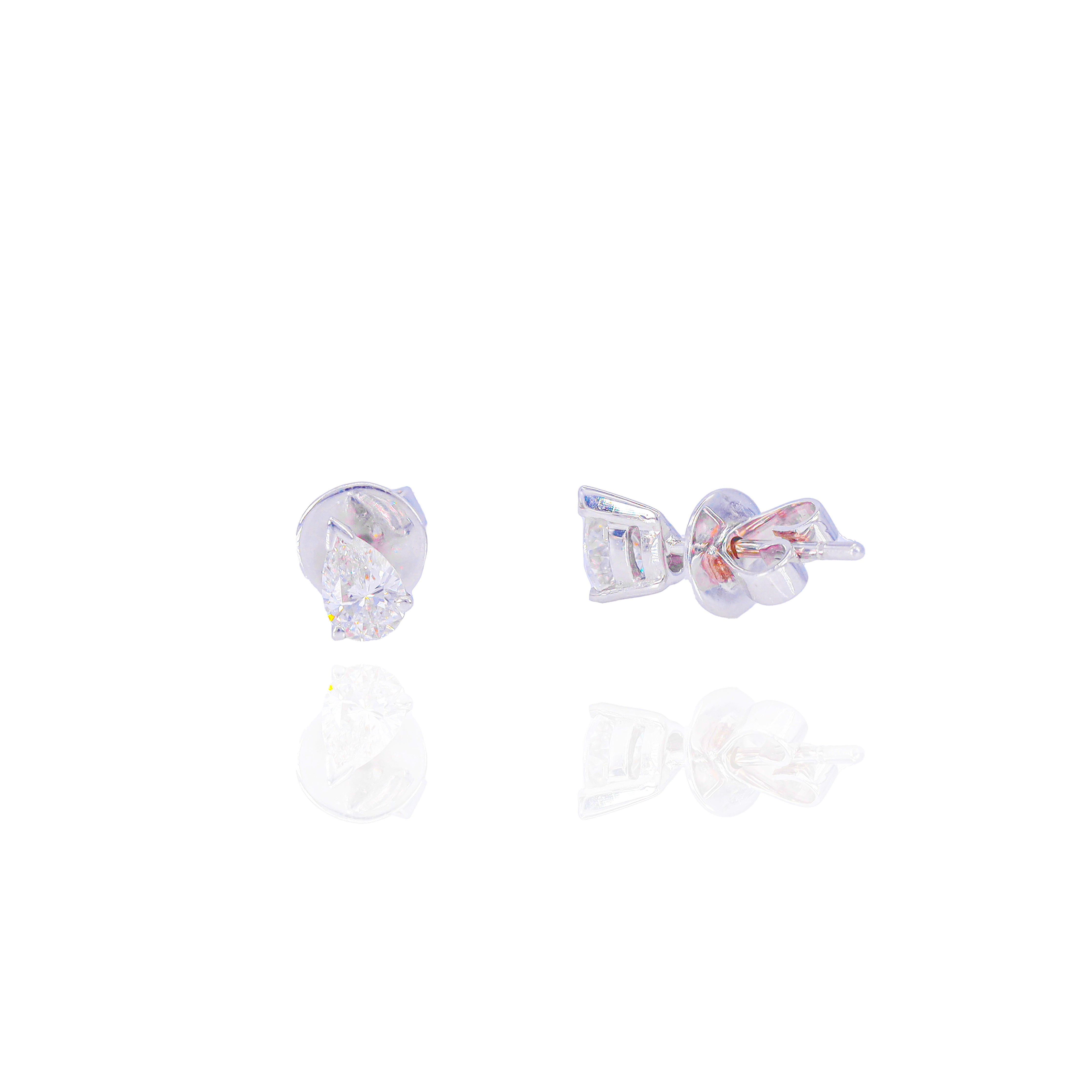 Diamond Pear Solitaire Earrings