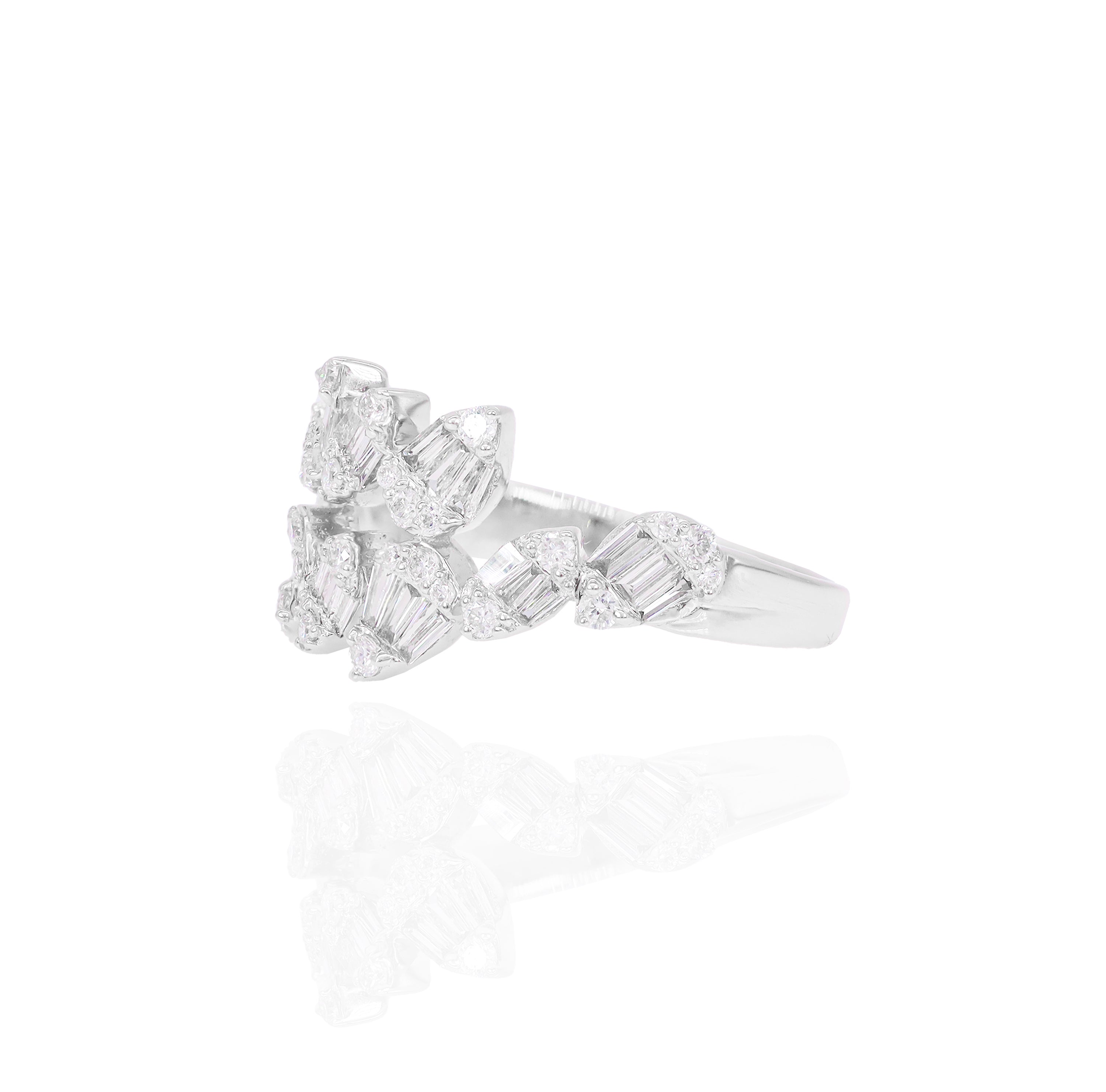 Pear Shape Diamond Cluster Ring Band
