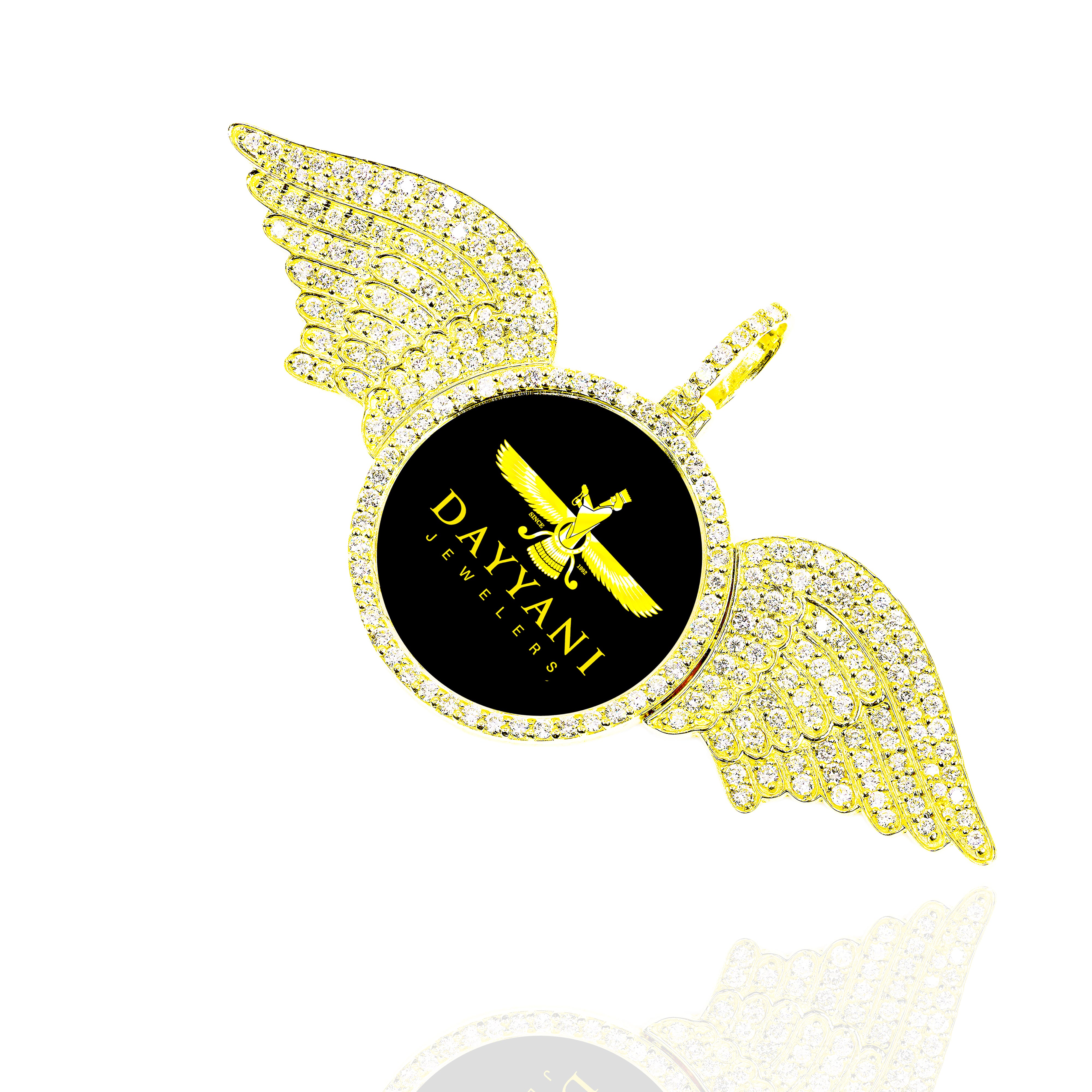 One Row Diamond Memory/Picture with Diamond Wings Pendant