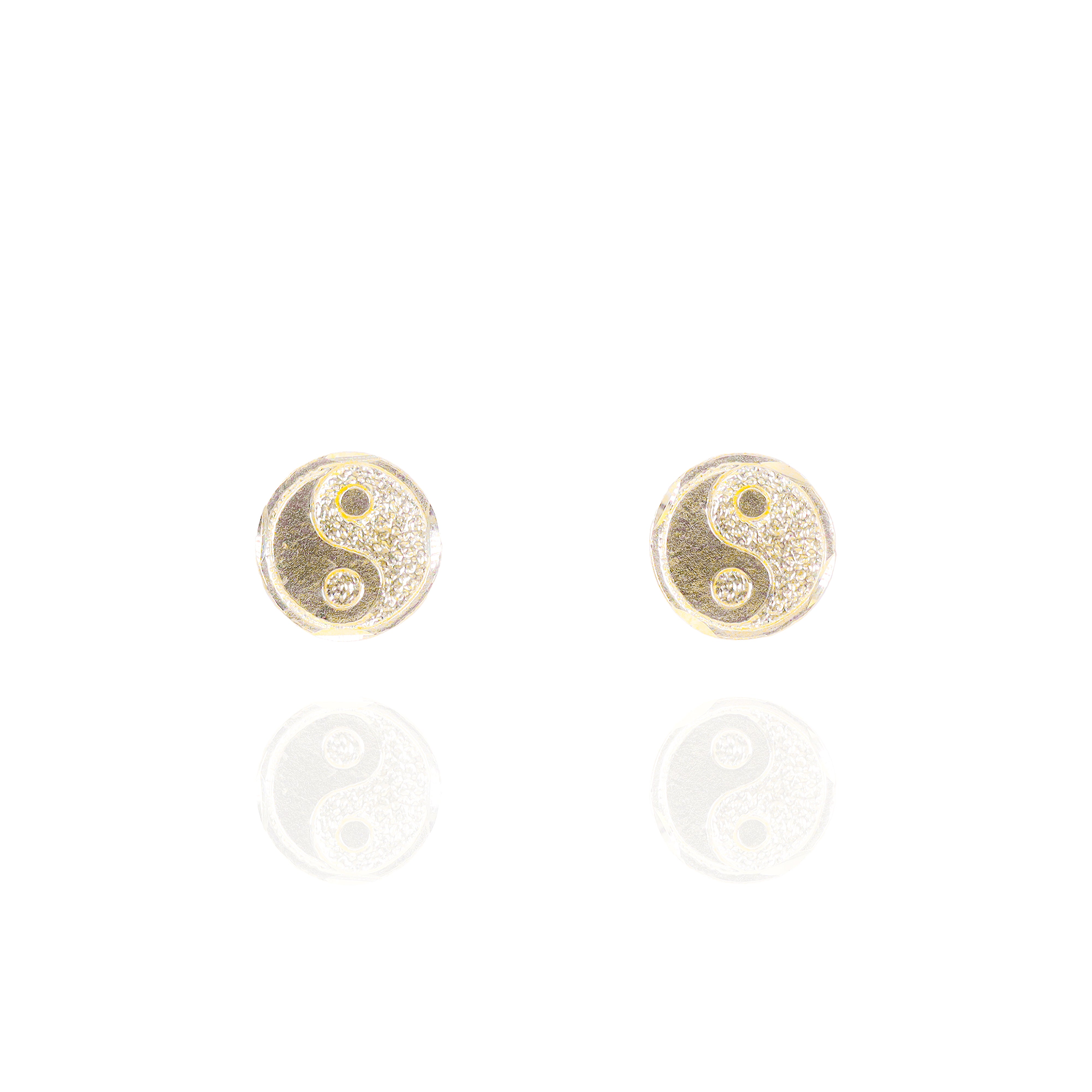 Yin Yang Solid Gold Earrings