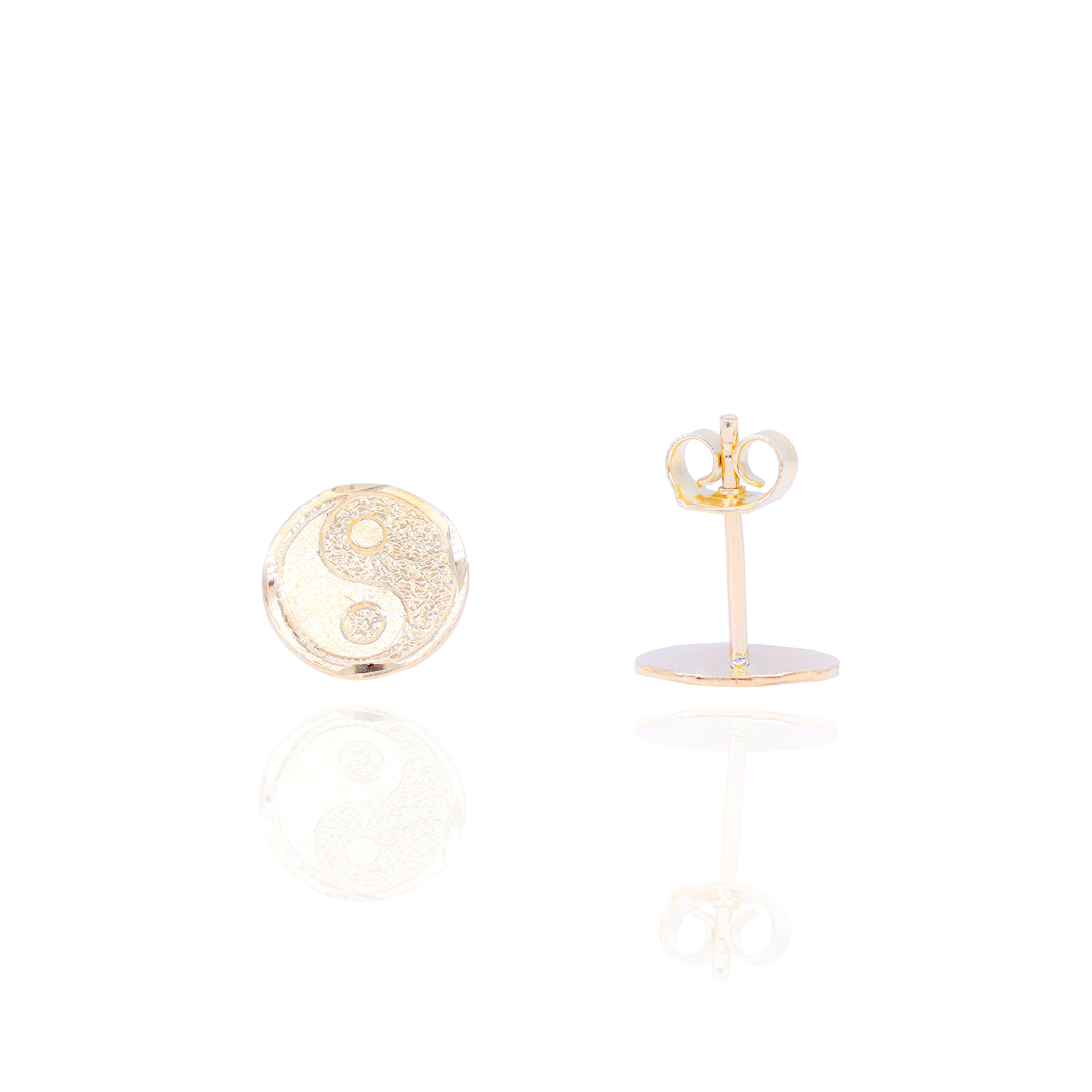 Yin Yang Solid Gold Earrings