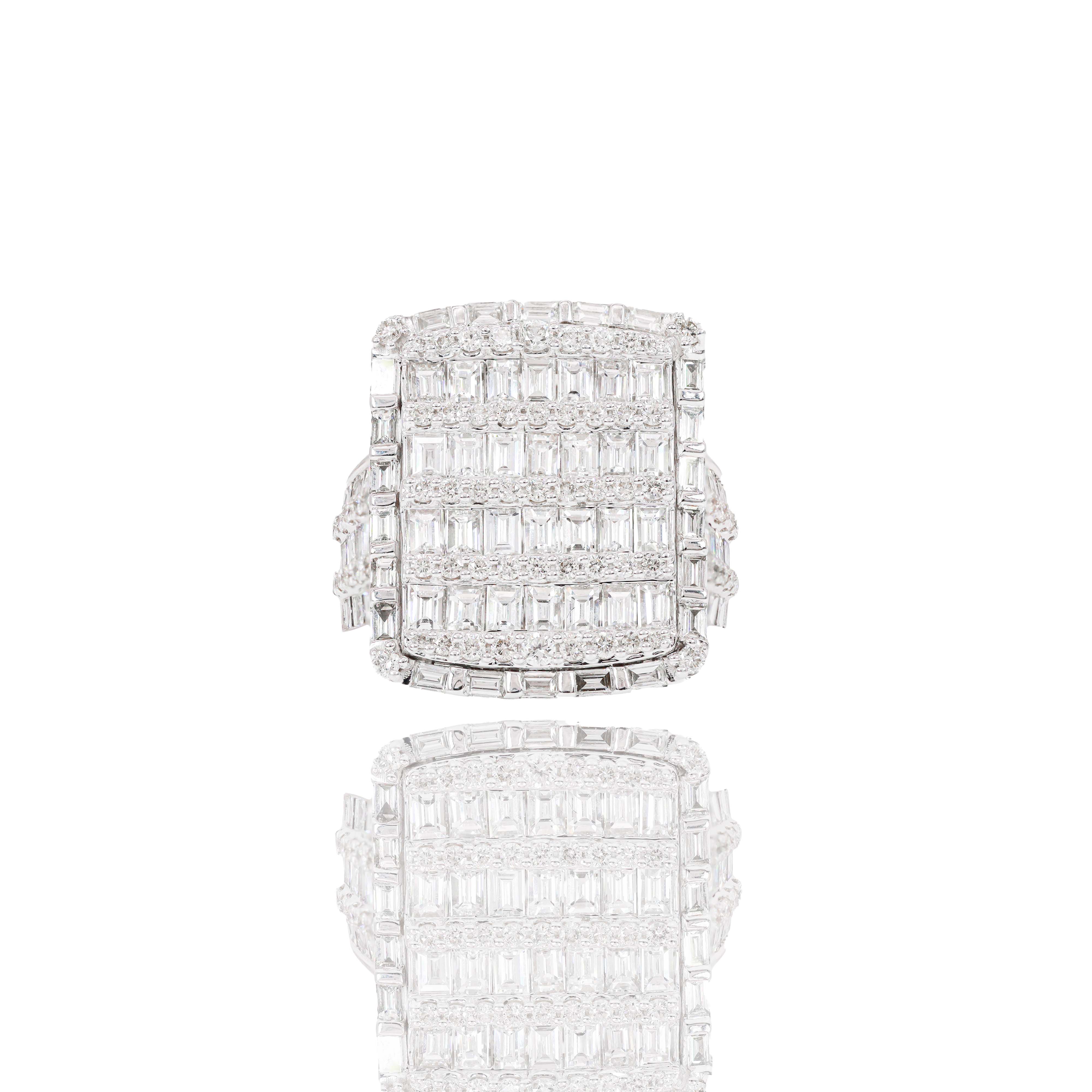 Rectangle Baguette Cluster Diamond Ring
