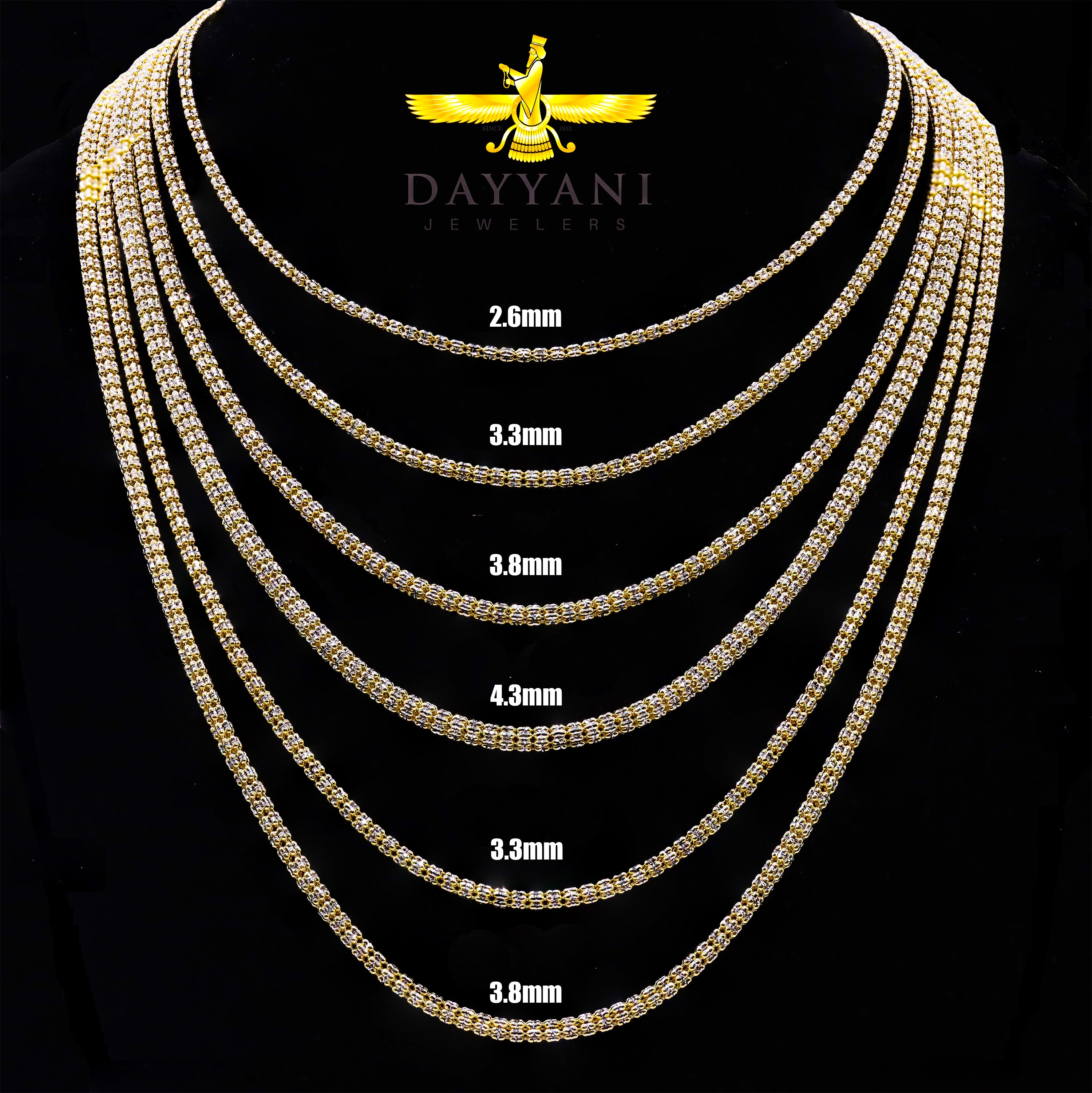 10KT Solid Yellow Gold ICE Gold Chain