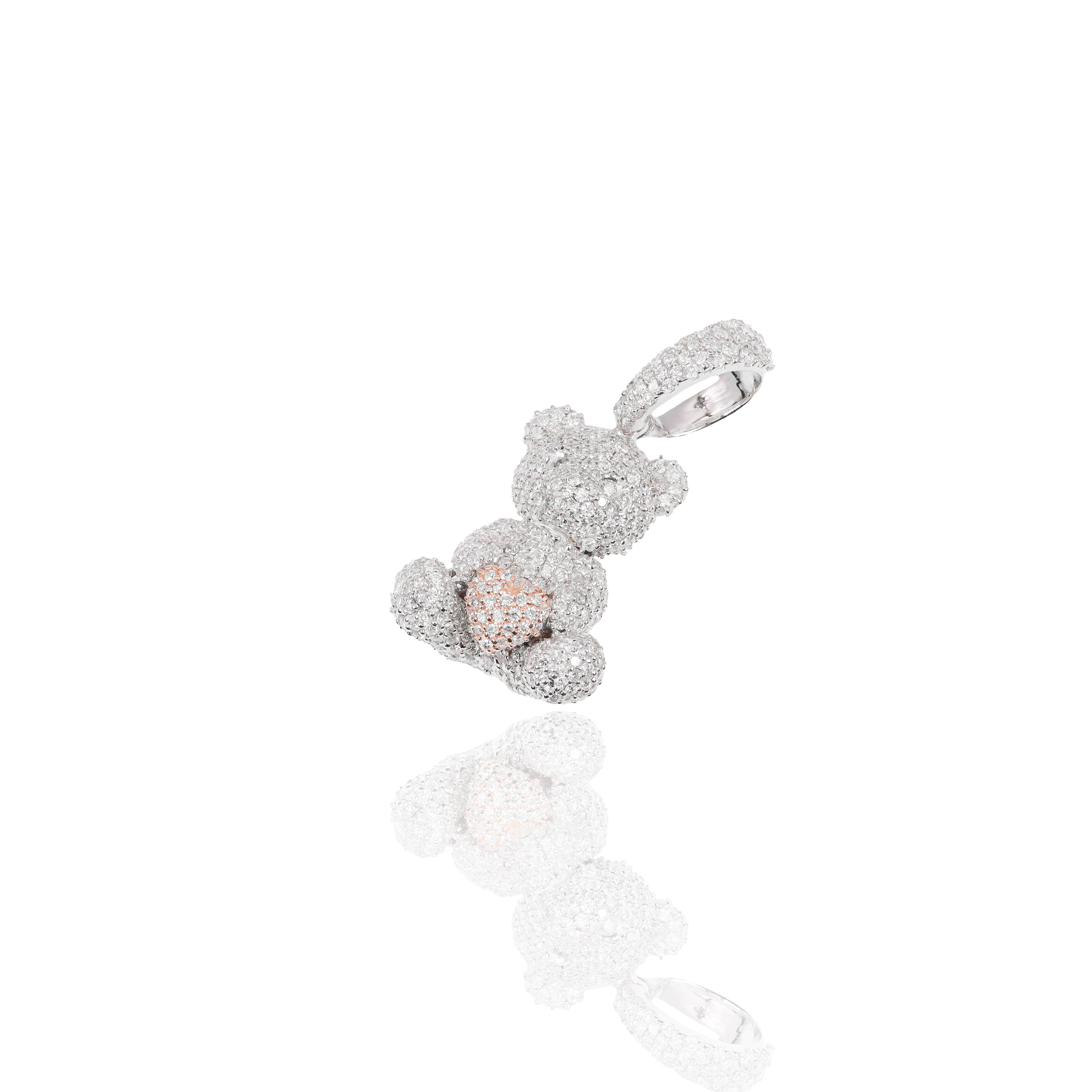 Love Teddy Bear Diamond Pendant