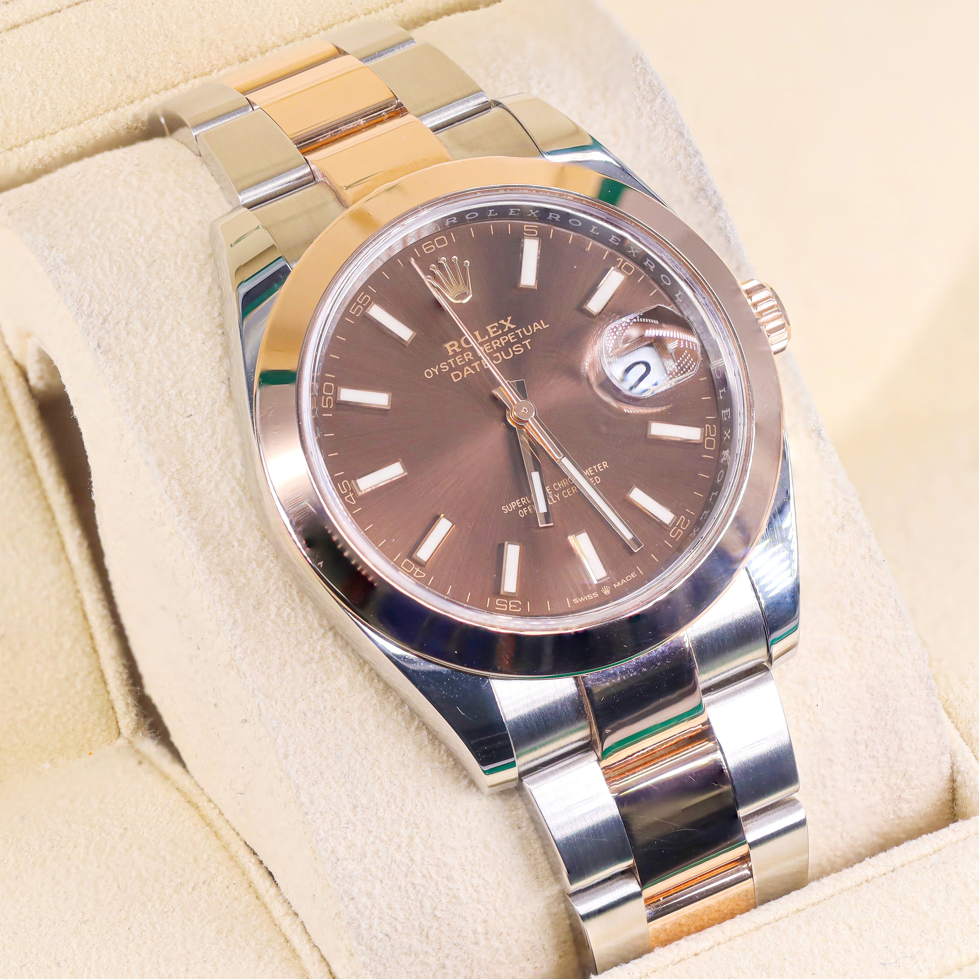 Rolex 126301 Datejust 41mm Two Tone Chocolate Index Dial
