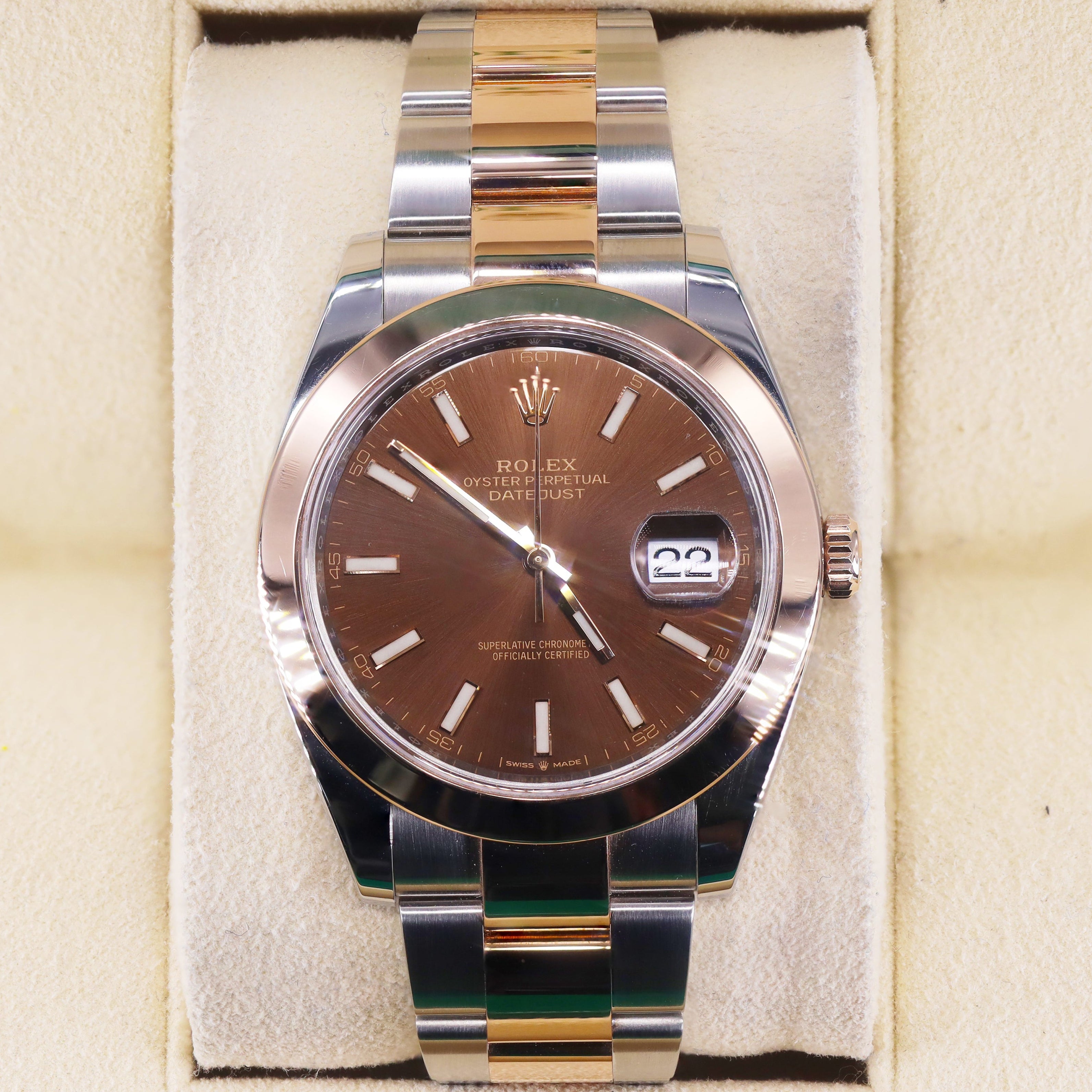 Rolex 126301 Datejust 41mm Two Tone Chocolate Index Dial