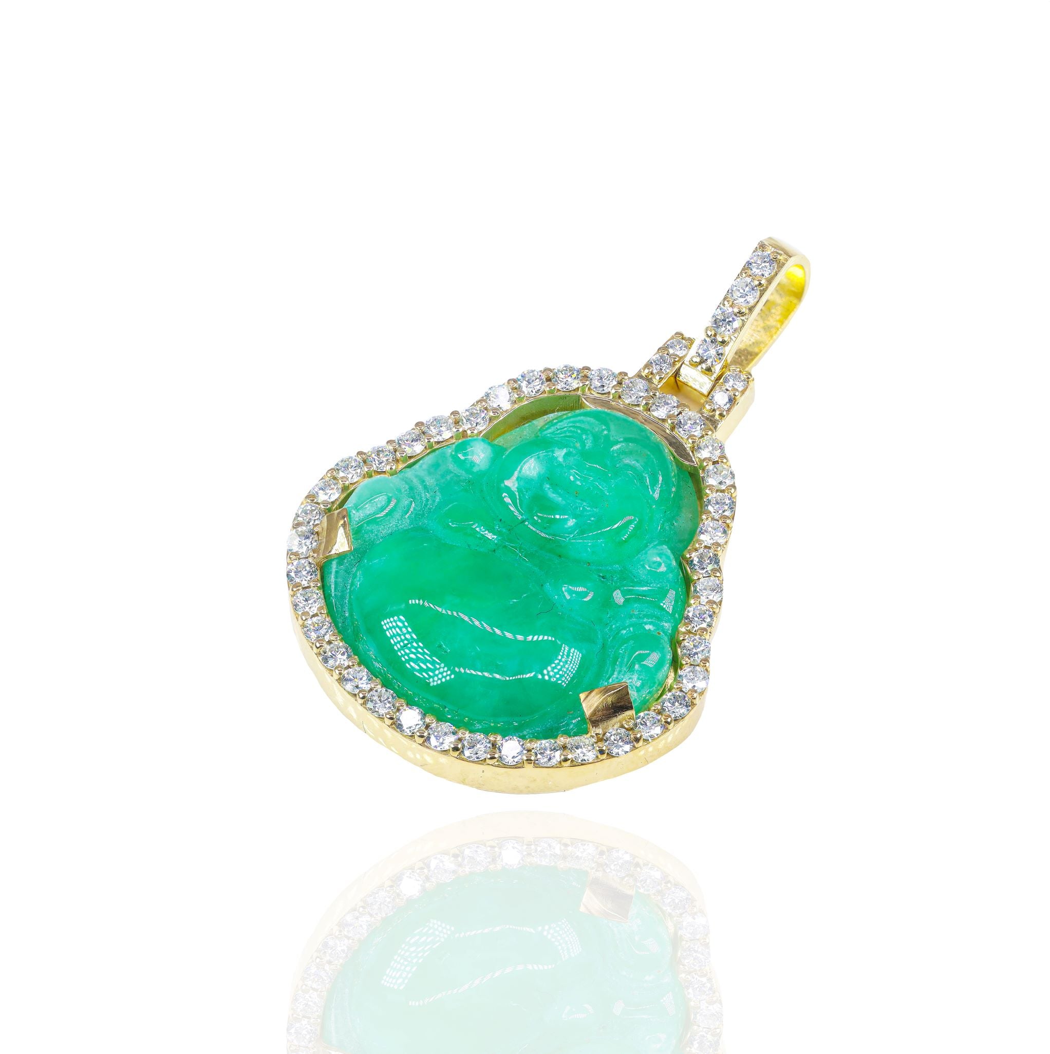 Jade Buddha Diamond Pendant