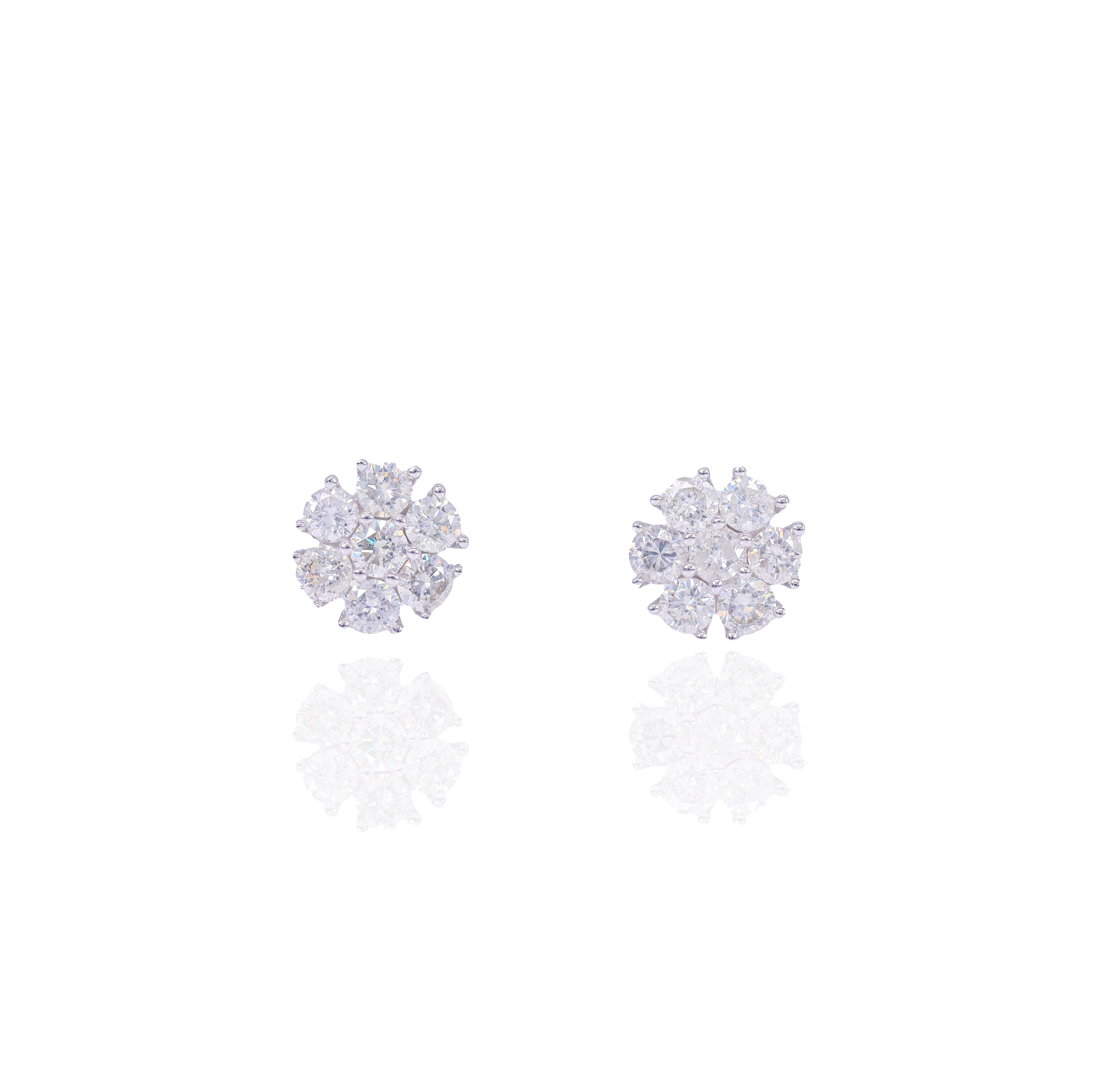 Open Flower Diamond Earrings