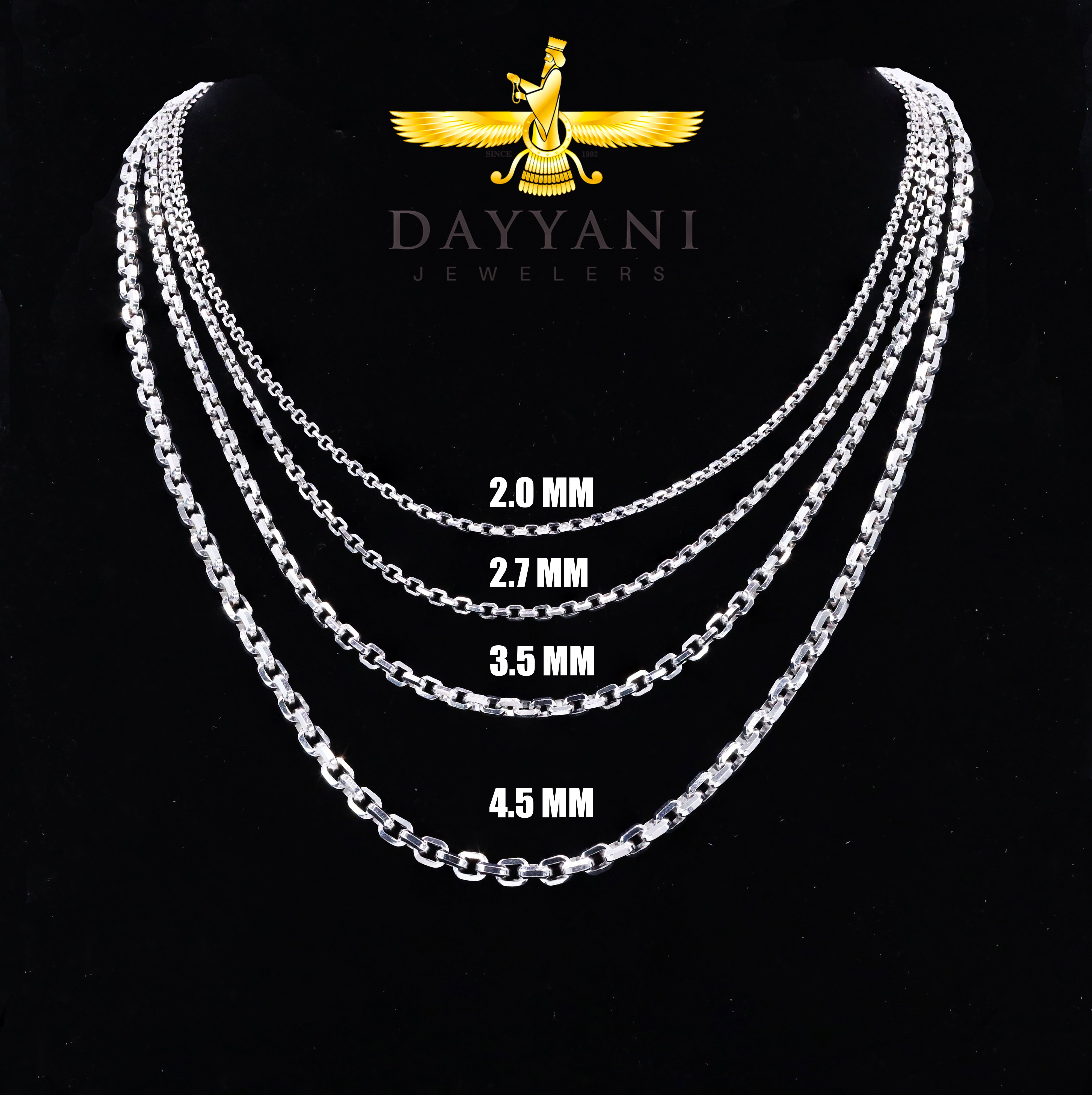 14KT Solid Hermes Link White Gold Chain