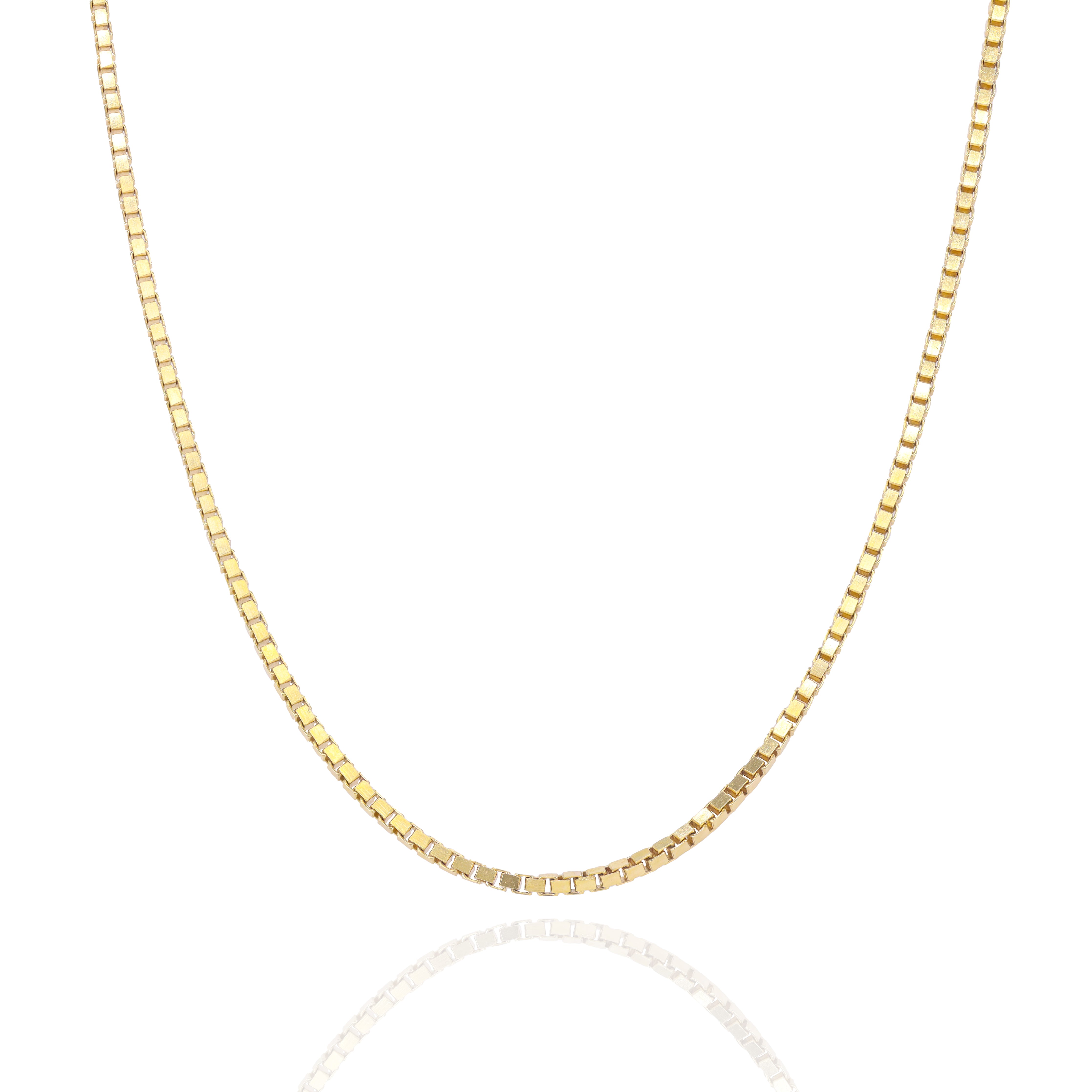 14KT Solid Box Link Yellow Gold Chain