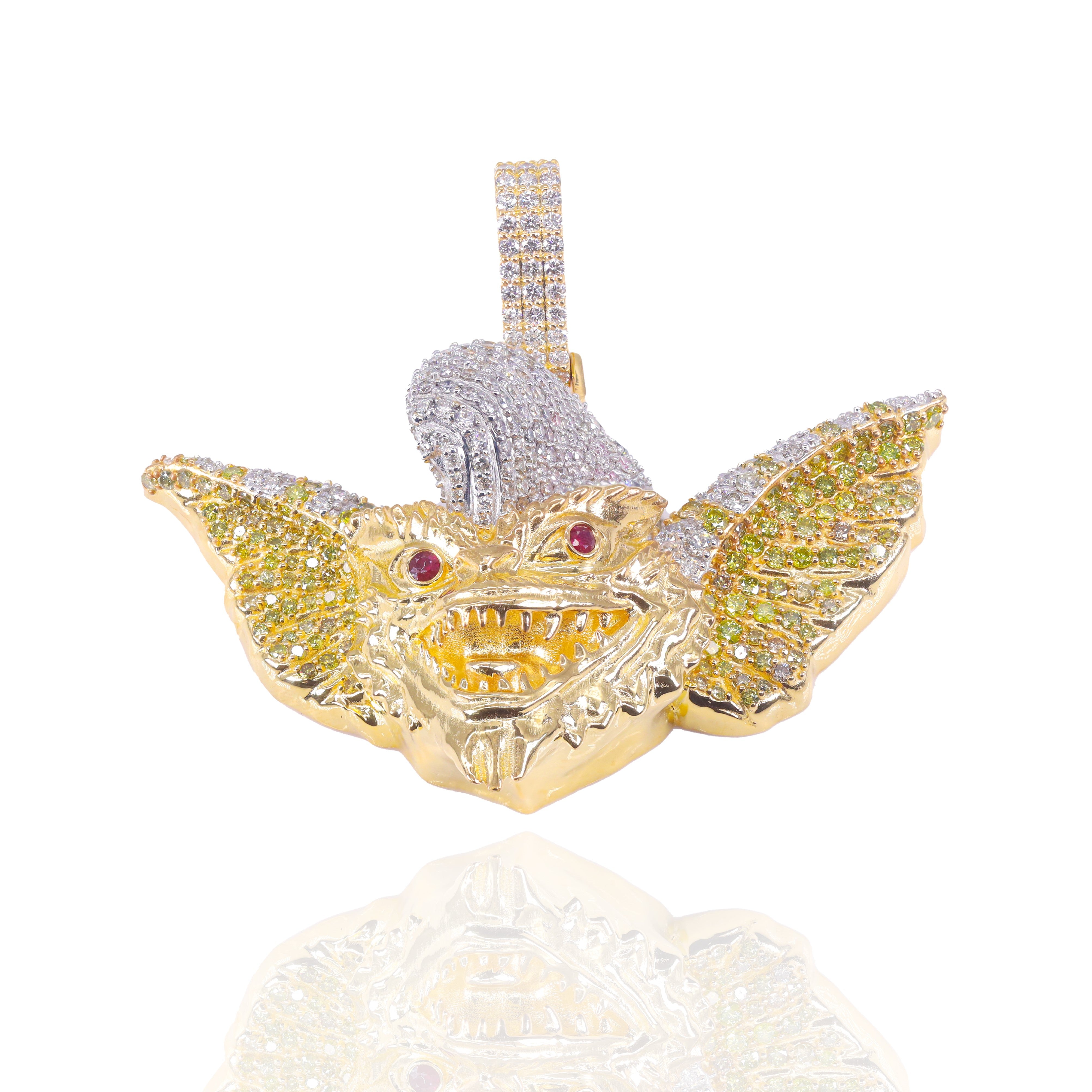 Custom Design Deposit - 3D Gremlin Colored Gemstone & Diamond Pendant
