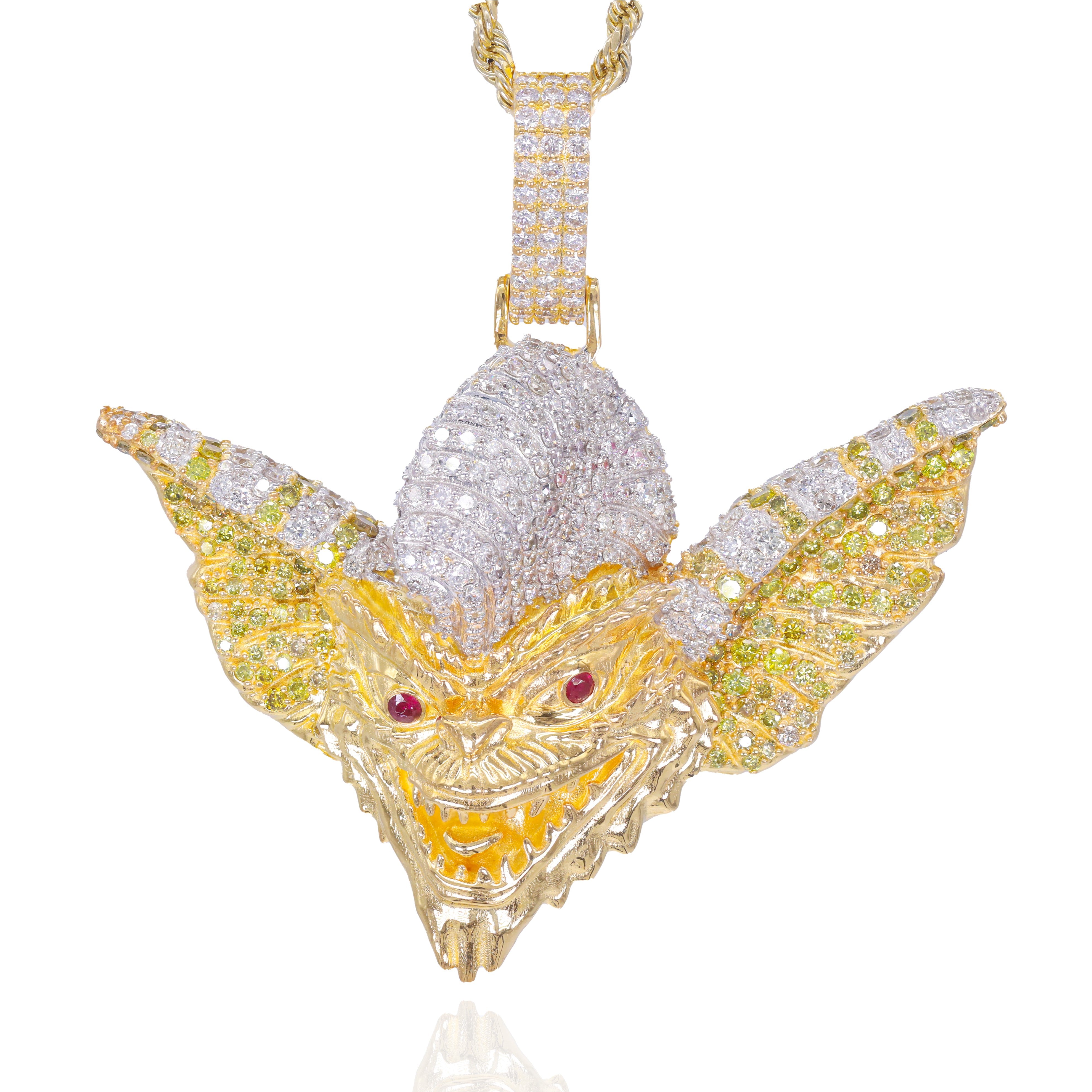Custom Design Deposit - 3D Gremlin Colored Gemstone & Diamond Pendant