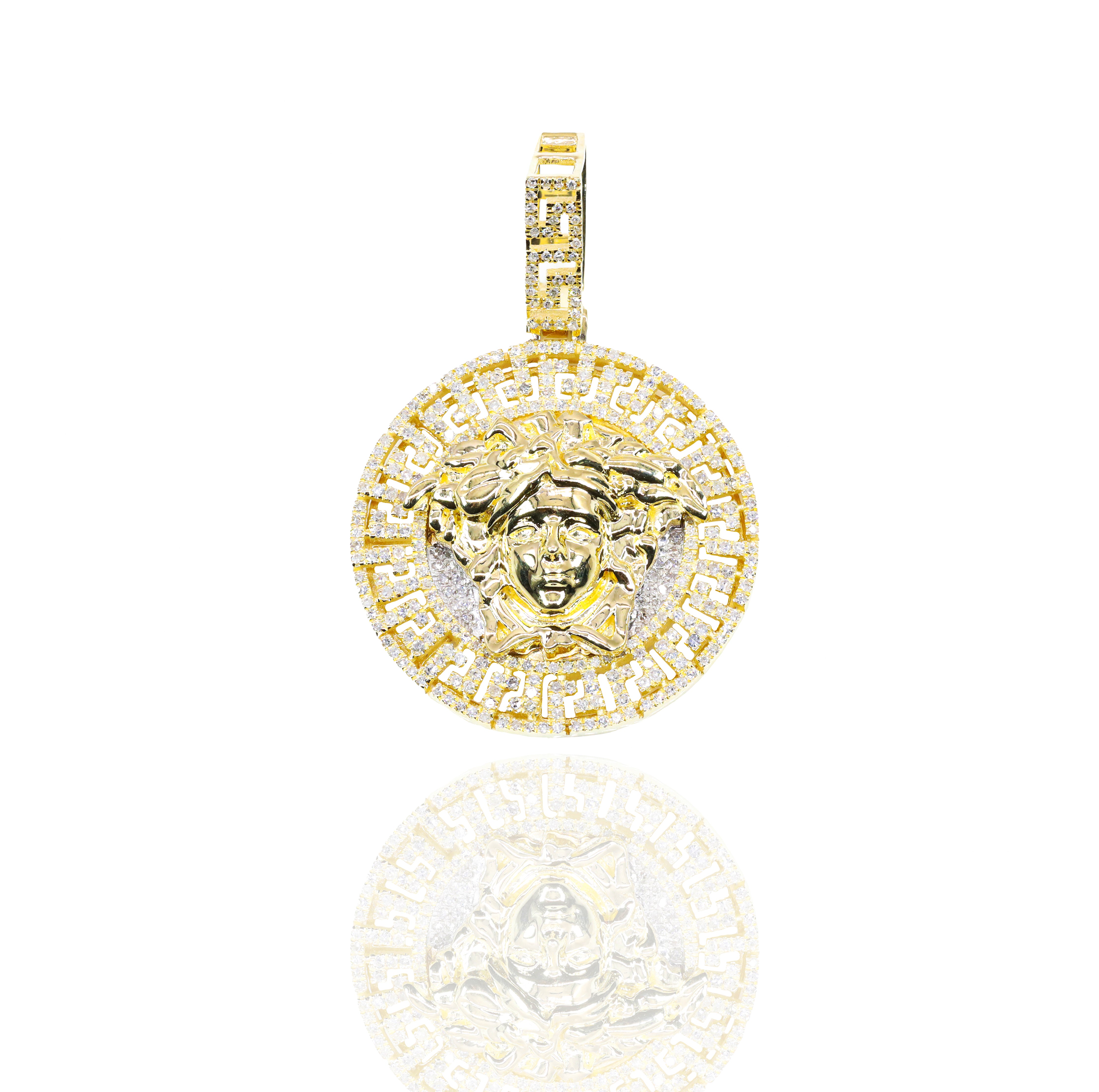 3D Medusa Head Diamond Pendant