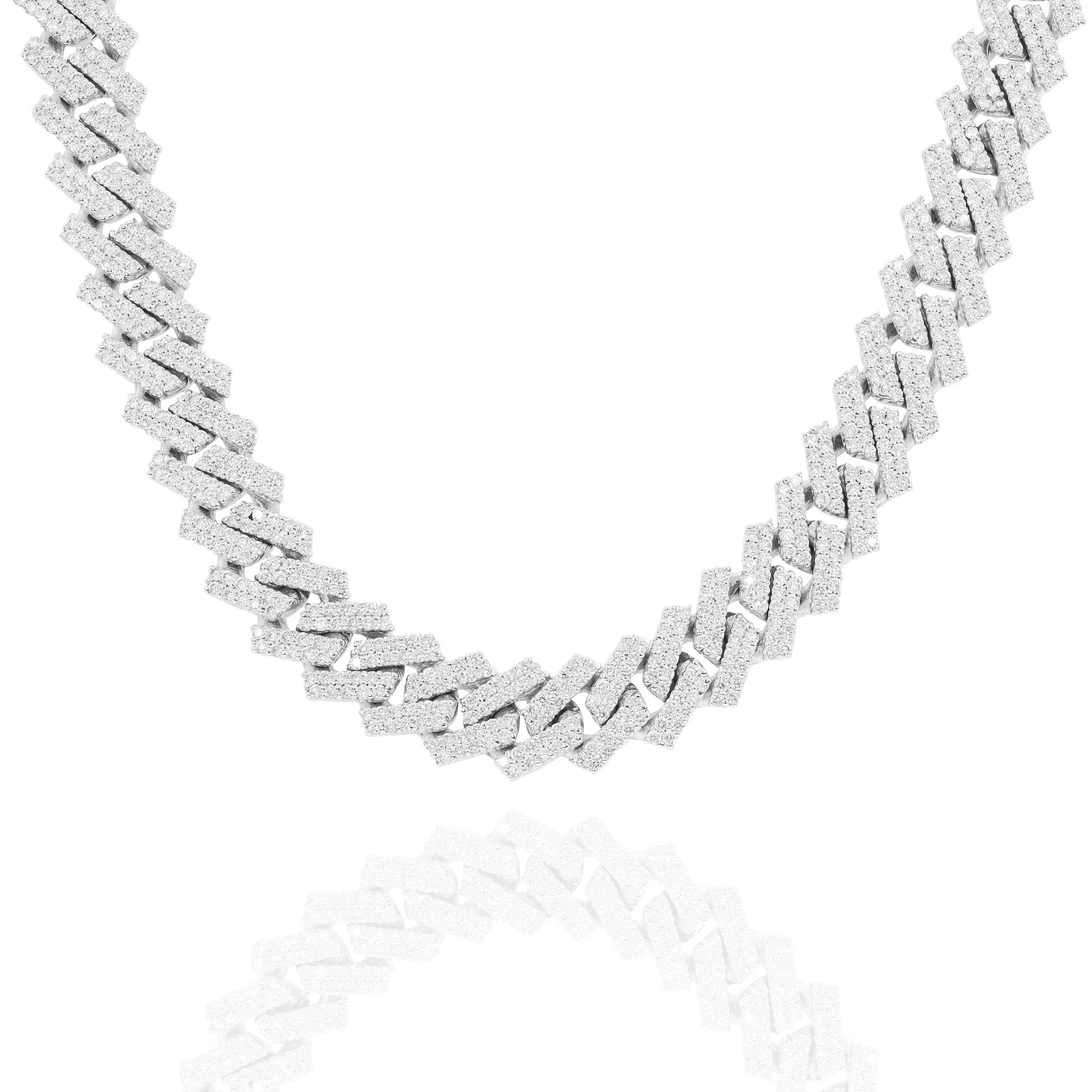 11mm Jagged Cuban Link Diamond Chain