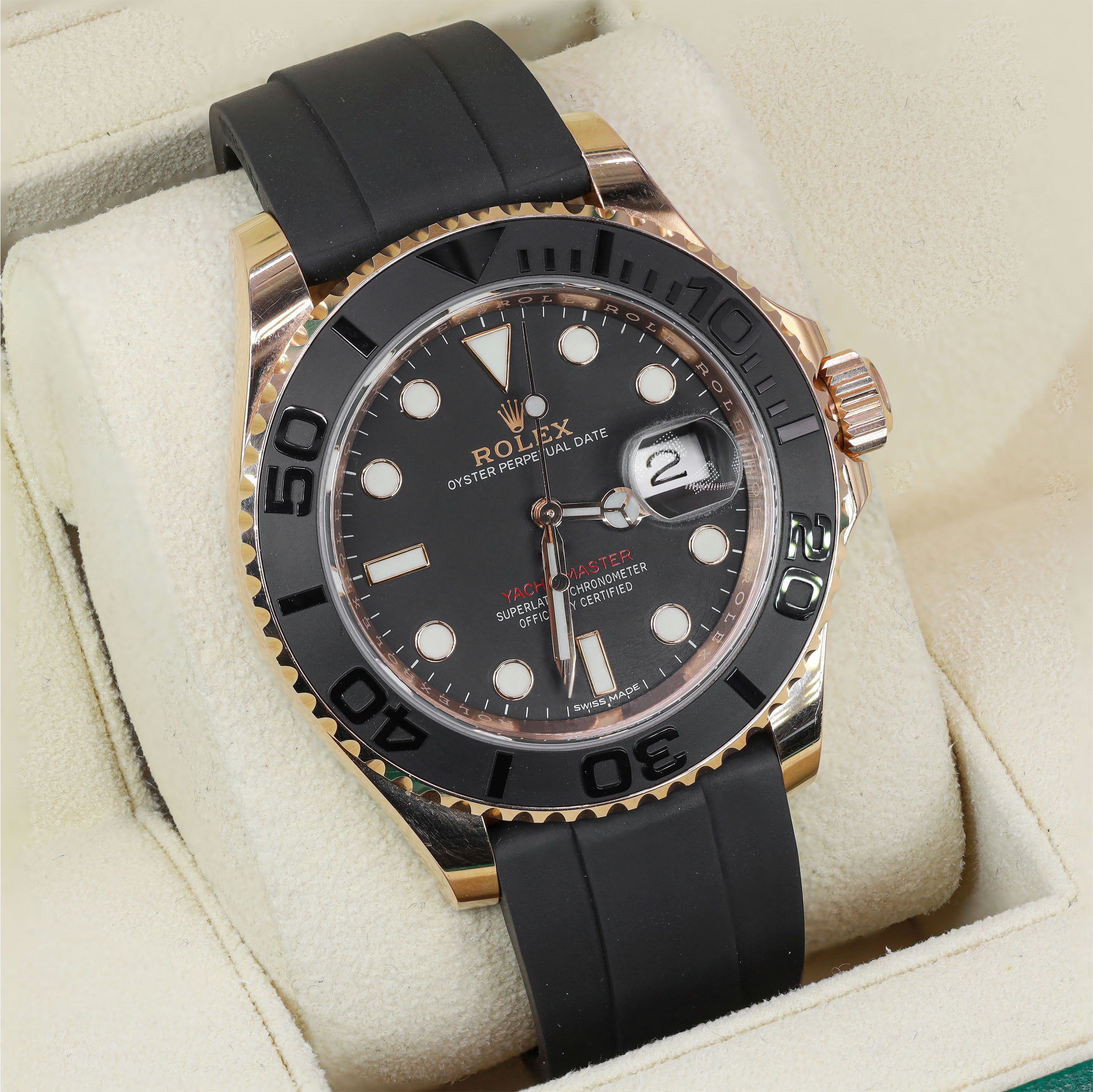 Rolex 126655 Yacht-Master | 40mm Men's 18k Rose-Gold 40mm Oysterflex Watch