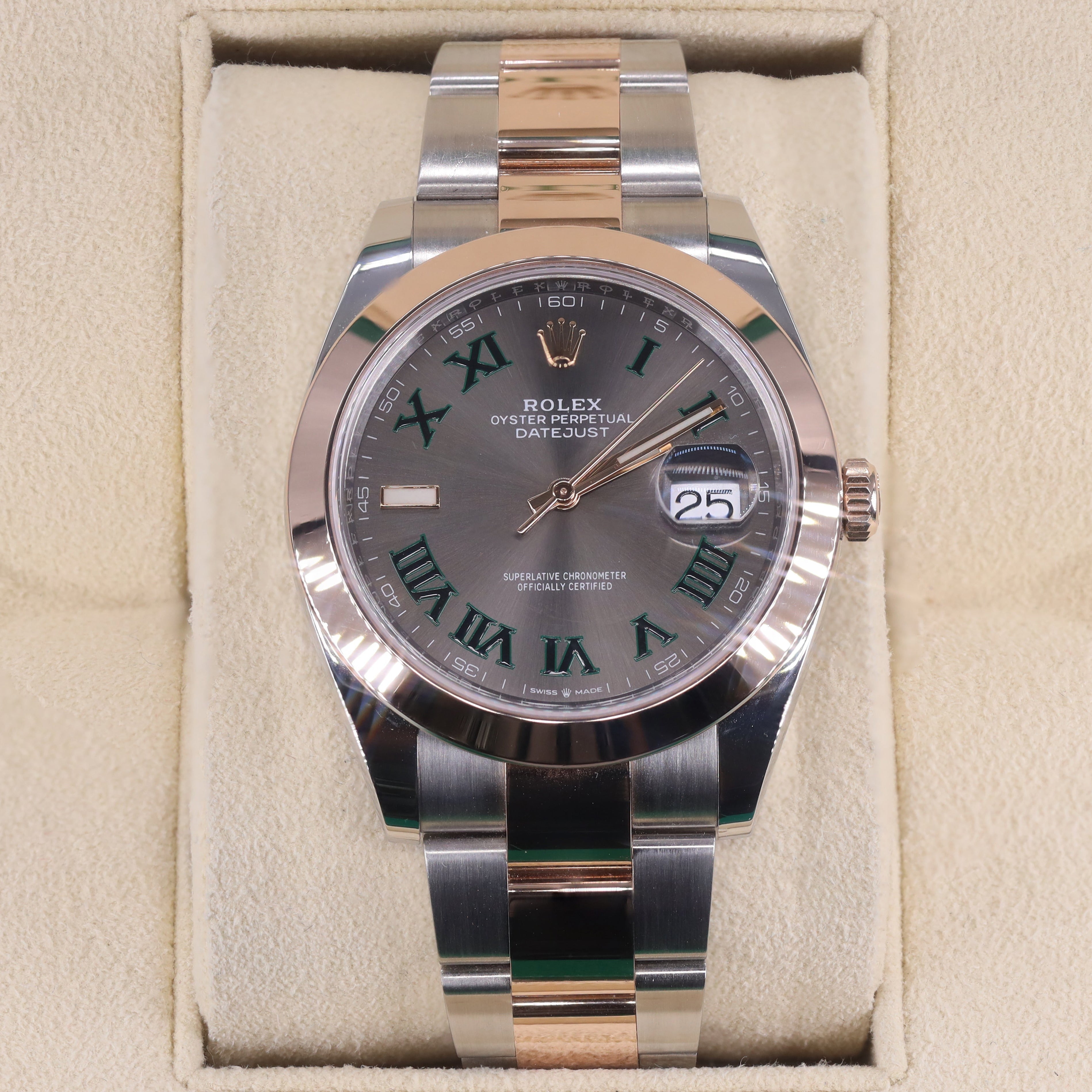 Rolex 126301 Datejust 41mm Two-Tone Rose Gold Wimbledon Dial
