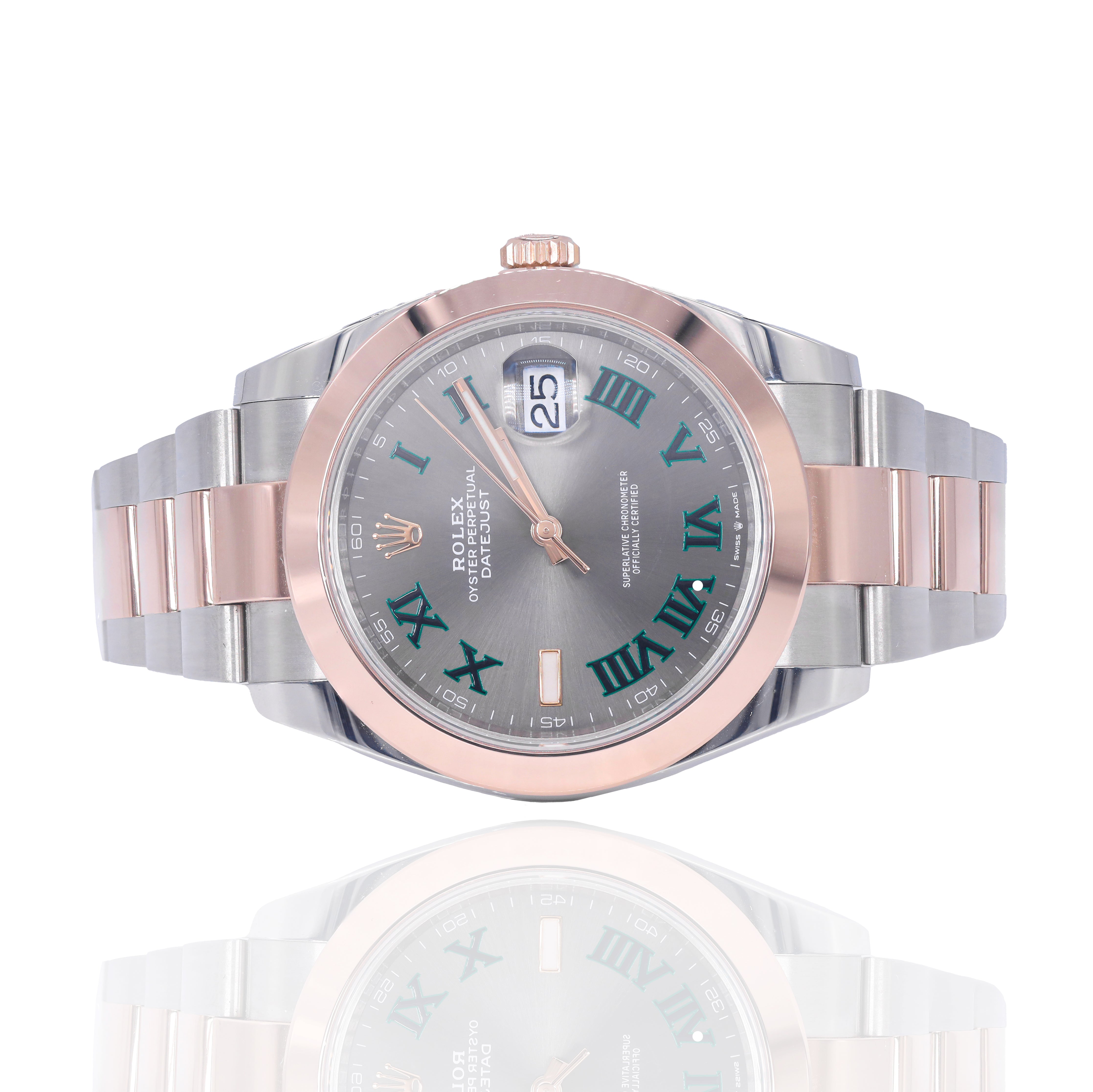 Rolex 126301 Datejust 41mm Two-Tone Rose Gold Wimbledon Dial