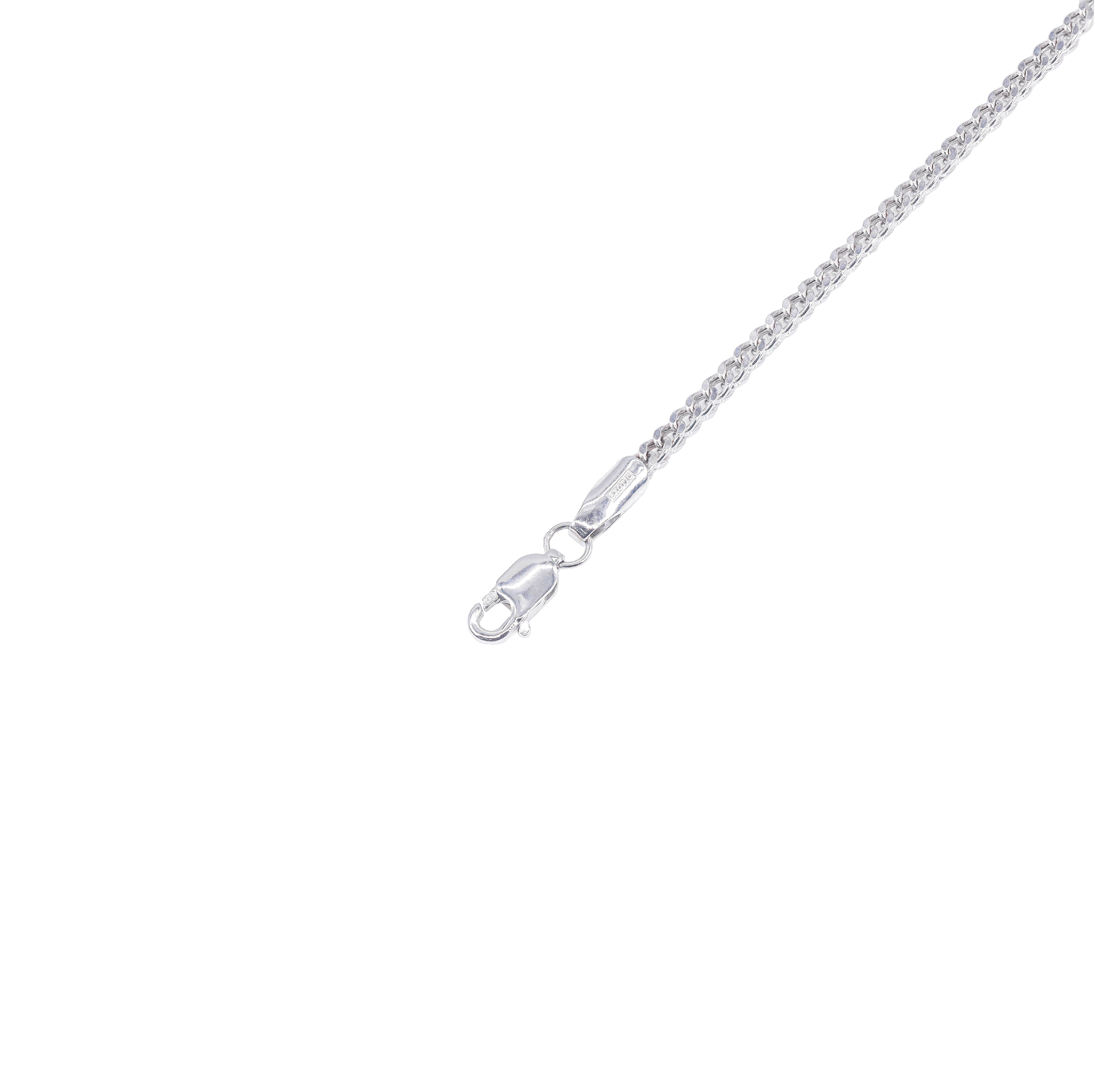 10KT Solid Square Franco White Gold Chain
