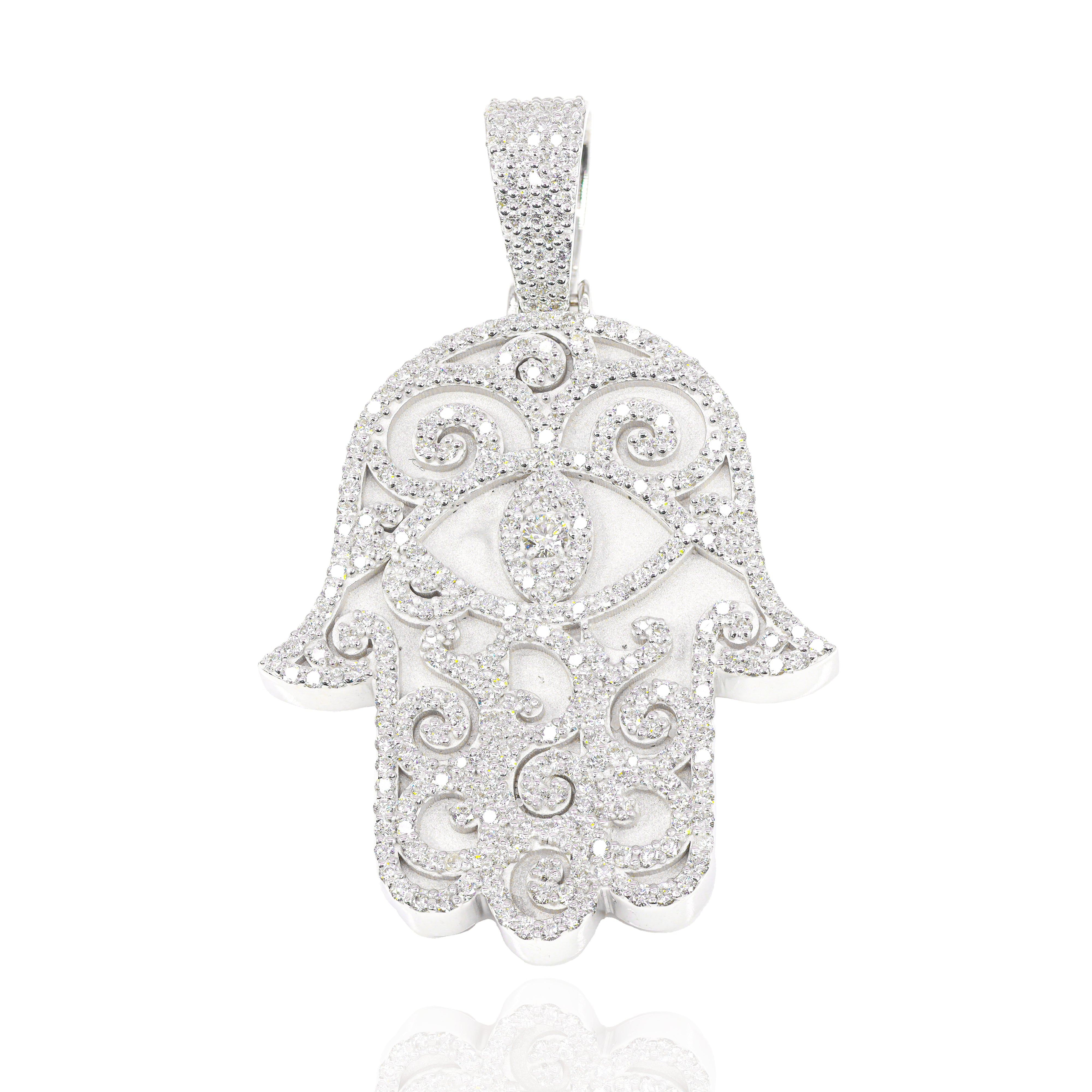 Custom Design Deposit - Detailed Hamza Hand Diamond Pendant