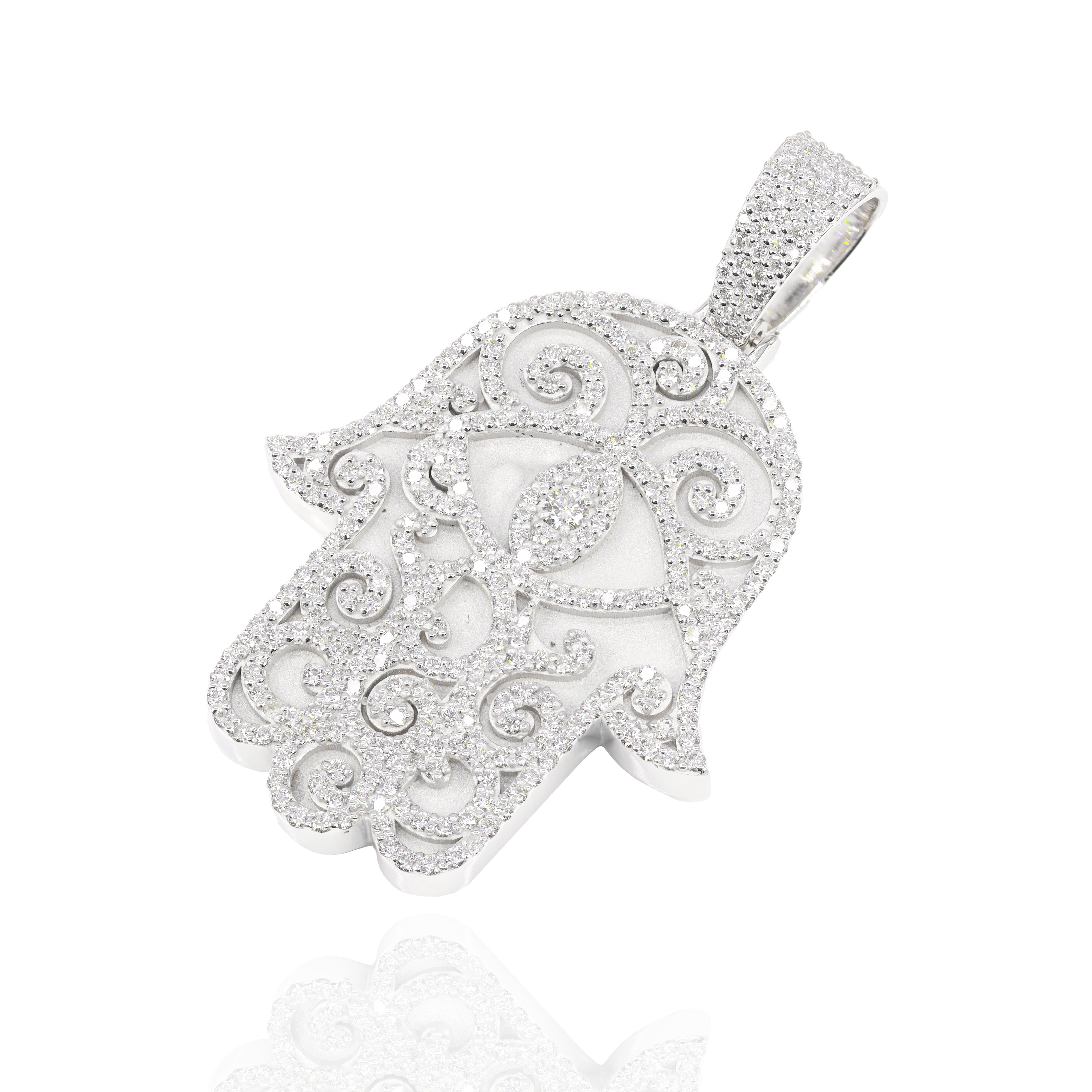 Custom Design Deposit - Detailed Hamza Hand Diamond Pendant