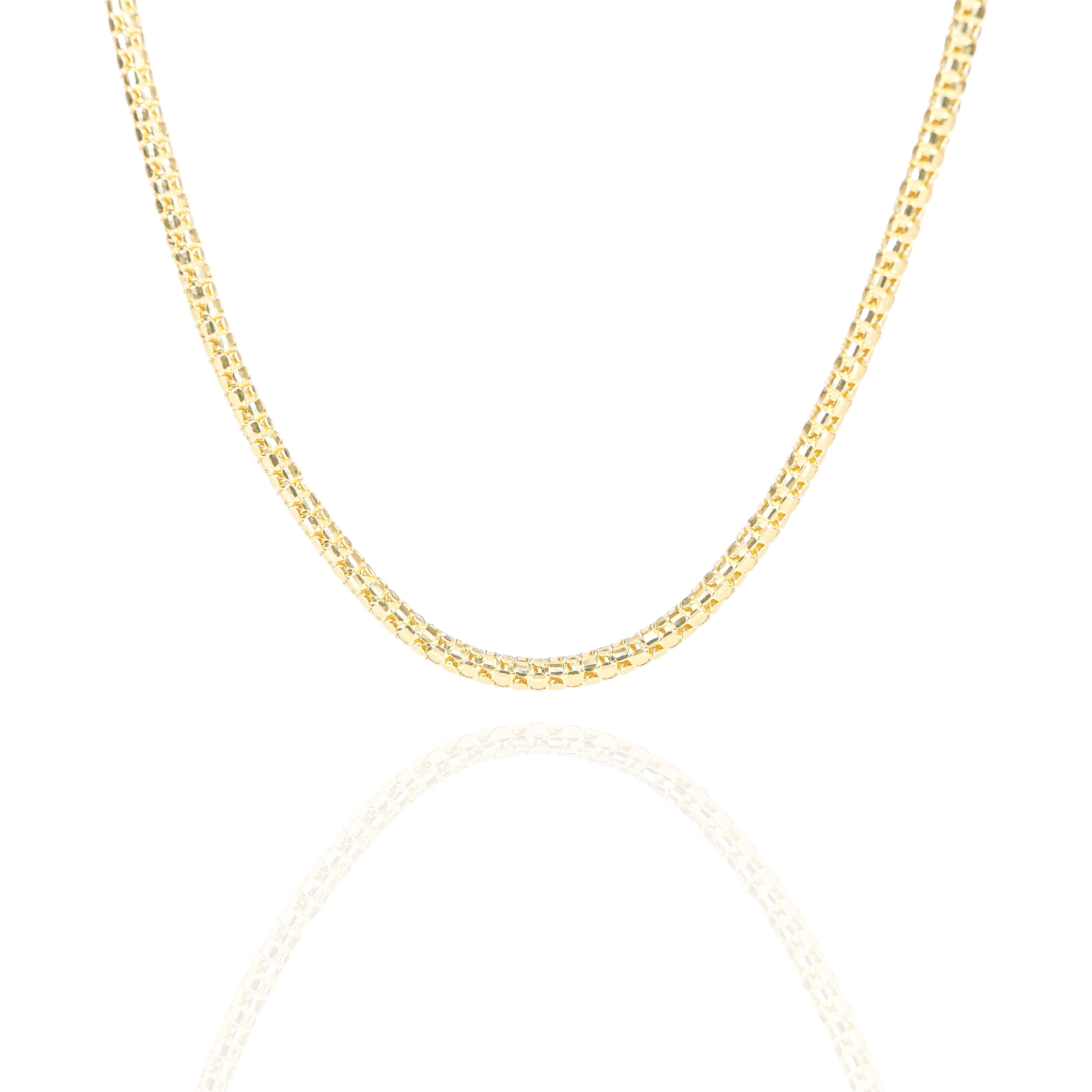 10KT Gold Solid Popcorn Chain